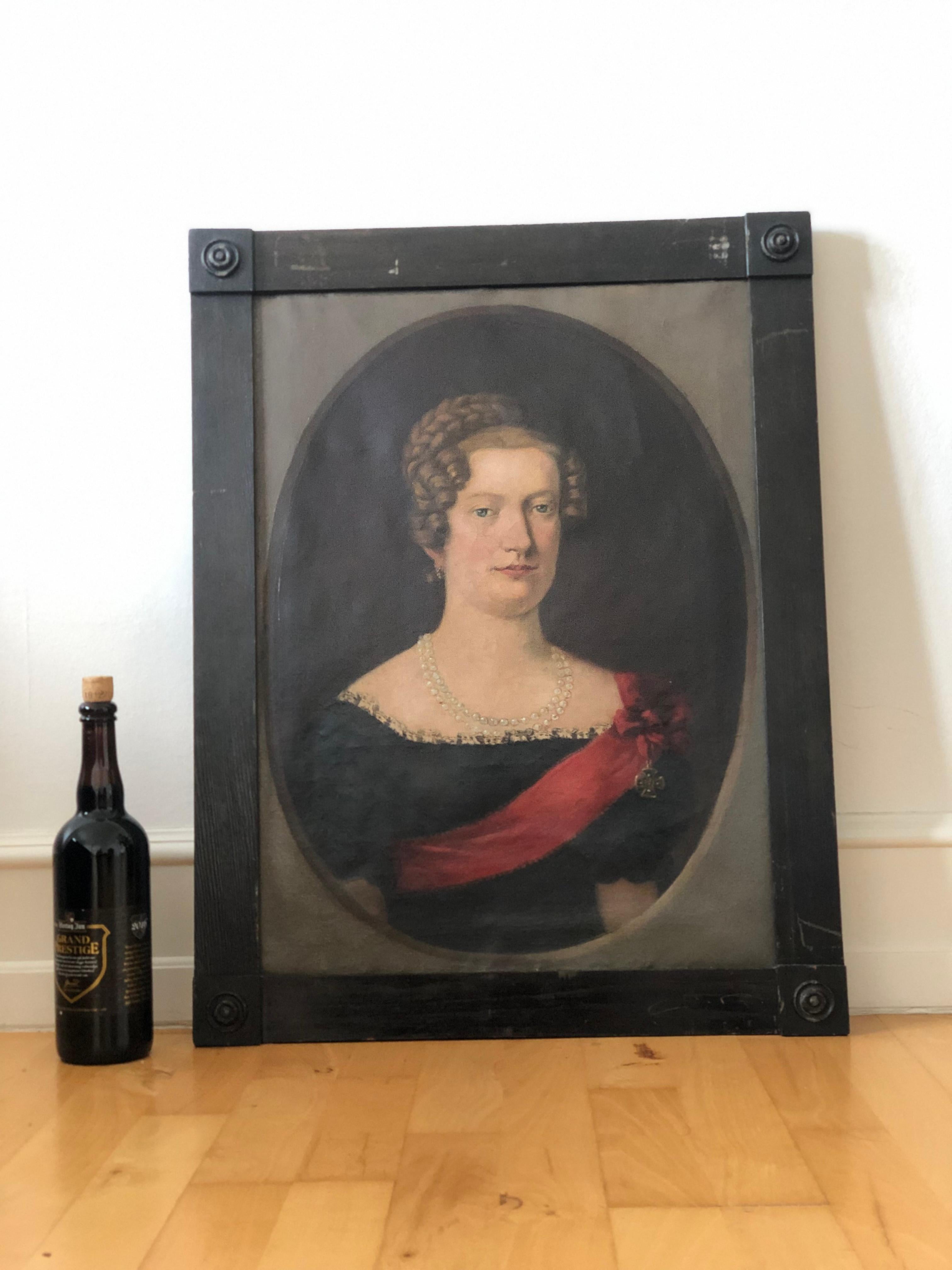 Pair of 19th-Century Portraits of a German Baron and Baroness For Sale 8