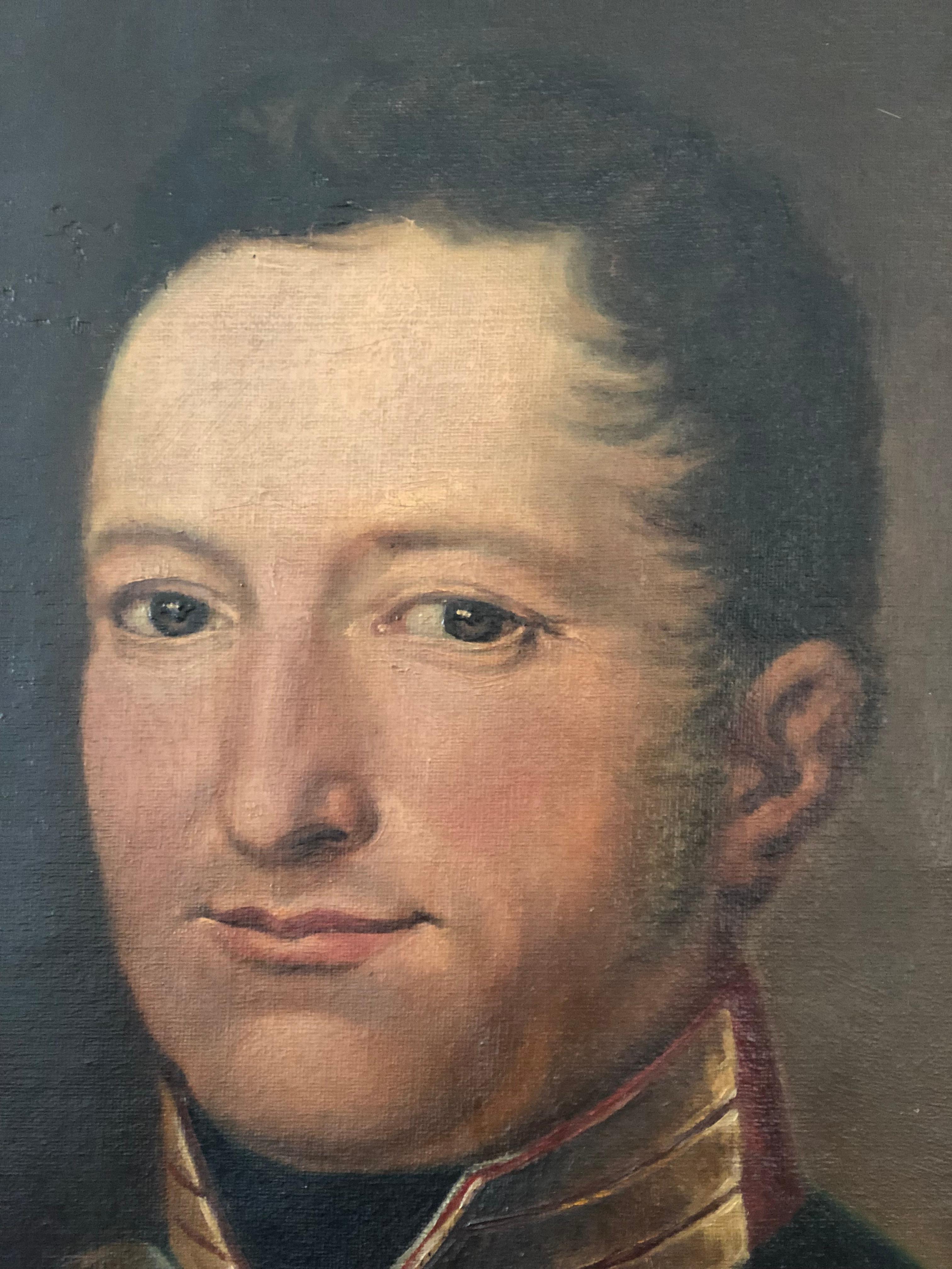 19th Century Pair of 19th-Century Portraits of a German Baron and Baroness For Sale