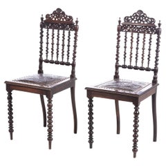Antique Pair of 19th Century Portuguese Chairs in Brazilian Rosewood