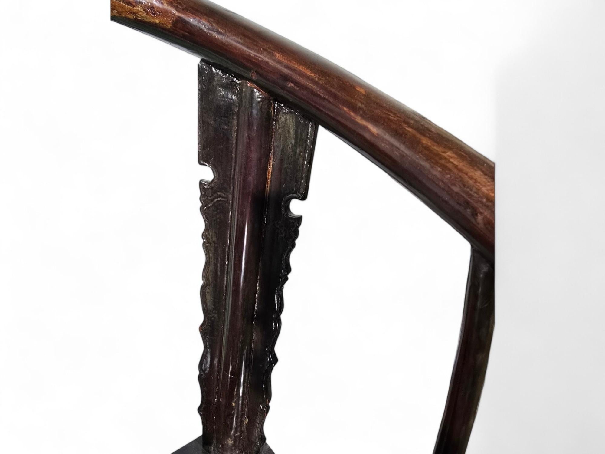 Paire de fauteuils chinois de la dynastie Qing du 19e siècle en vente 5