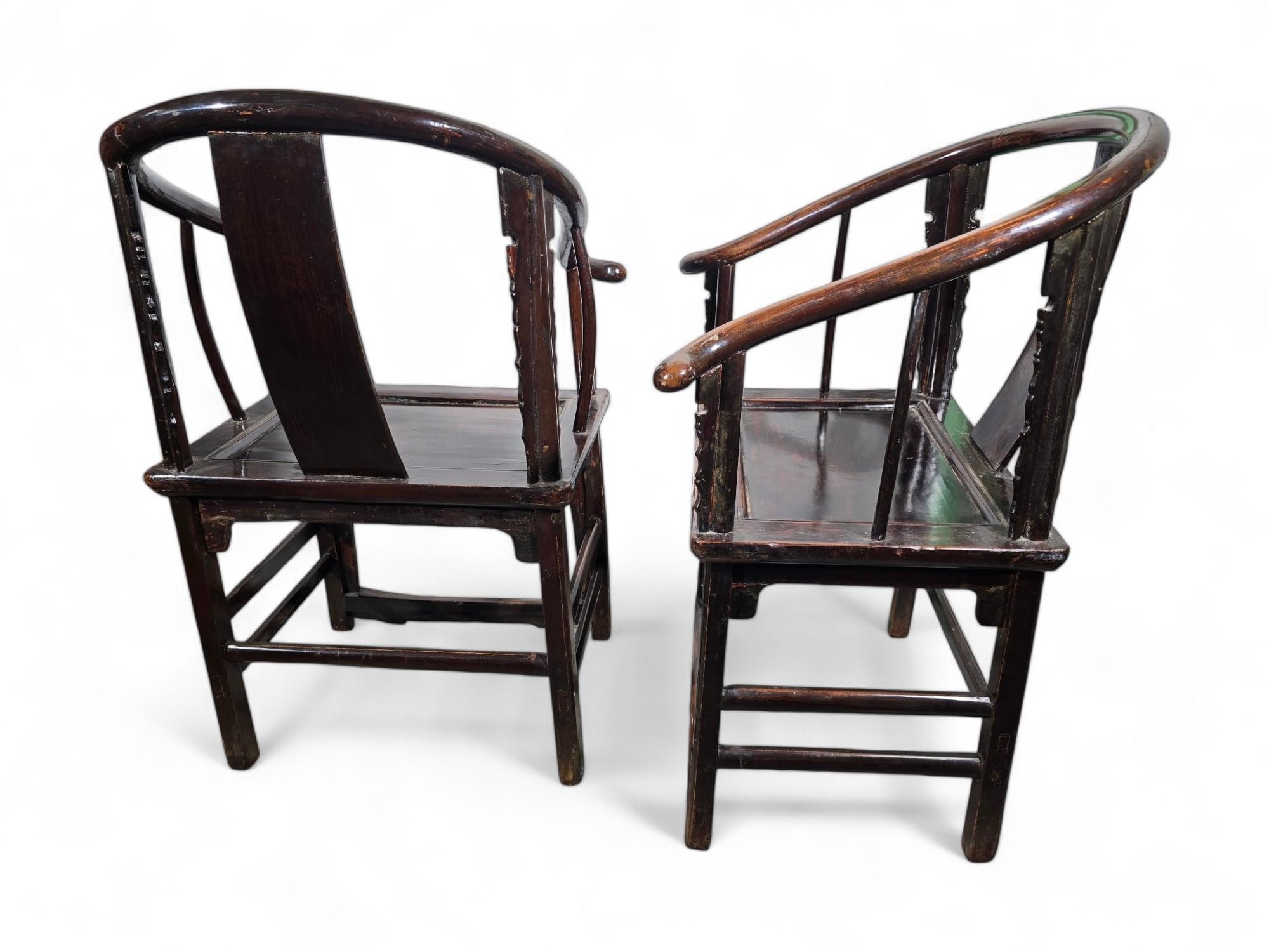 Fin du XIXe siècle Paire de fauteuils chinois de la dynastie Qing du 19e siècle en vente