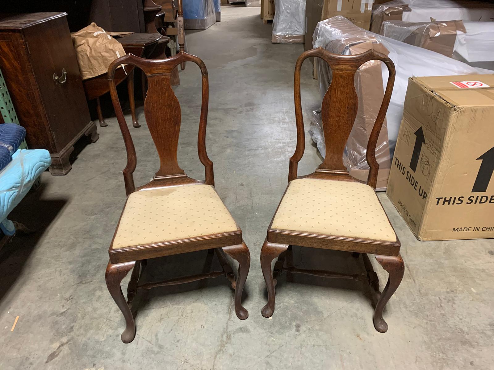 Pair of 19th Century Queen Anne Style Side Chairs For Sale 11