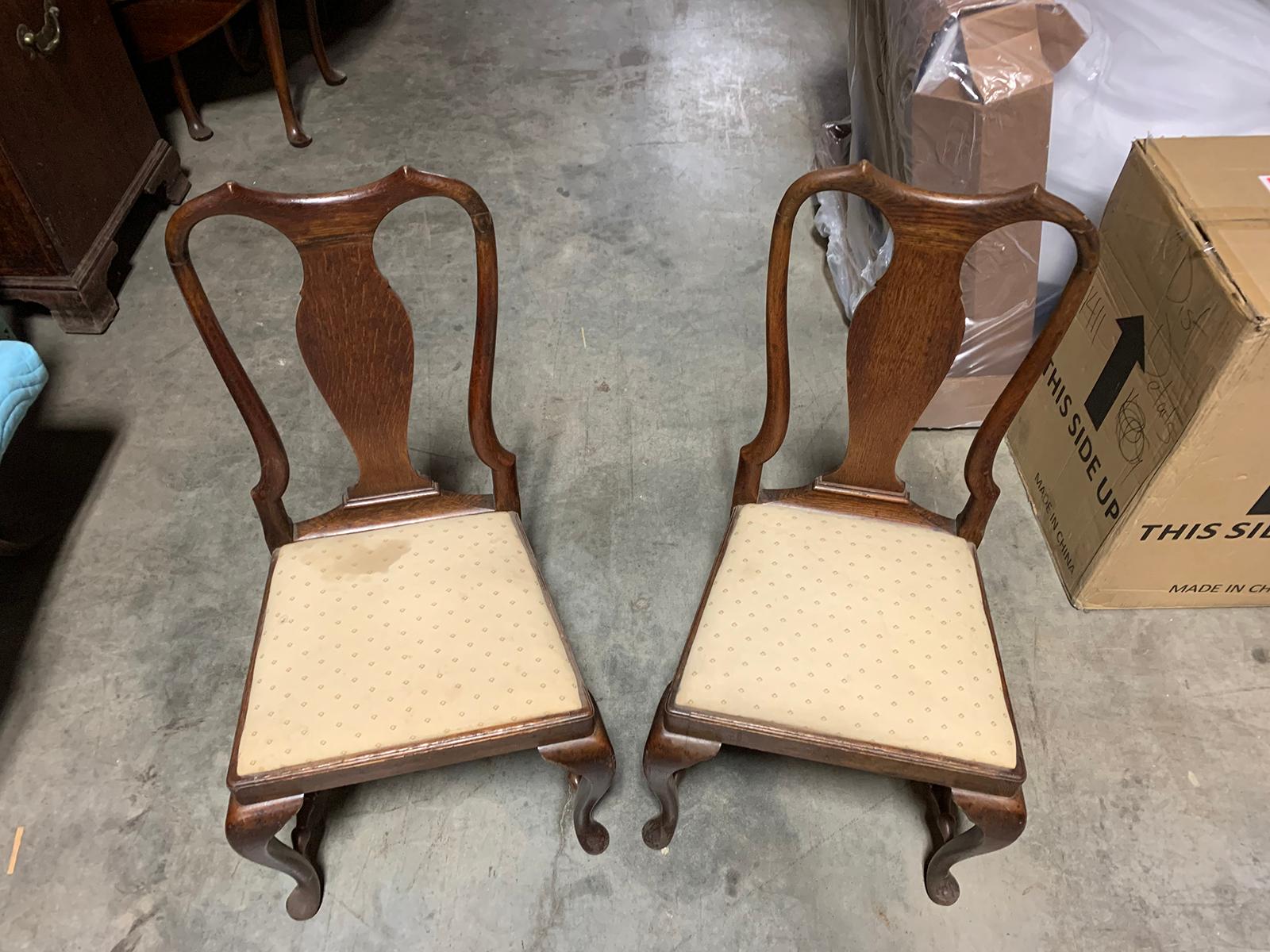 Pair of 19th Century Queen Anne Style Side Chairs For Sale 12