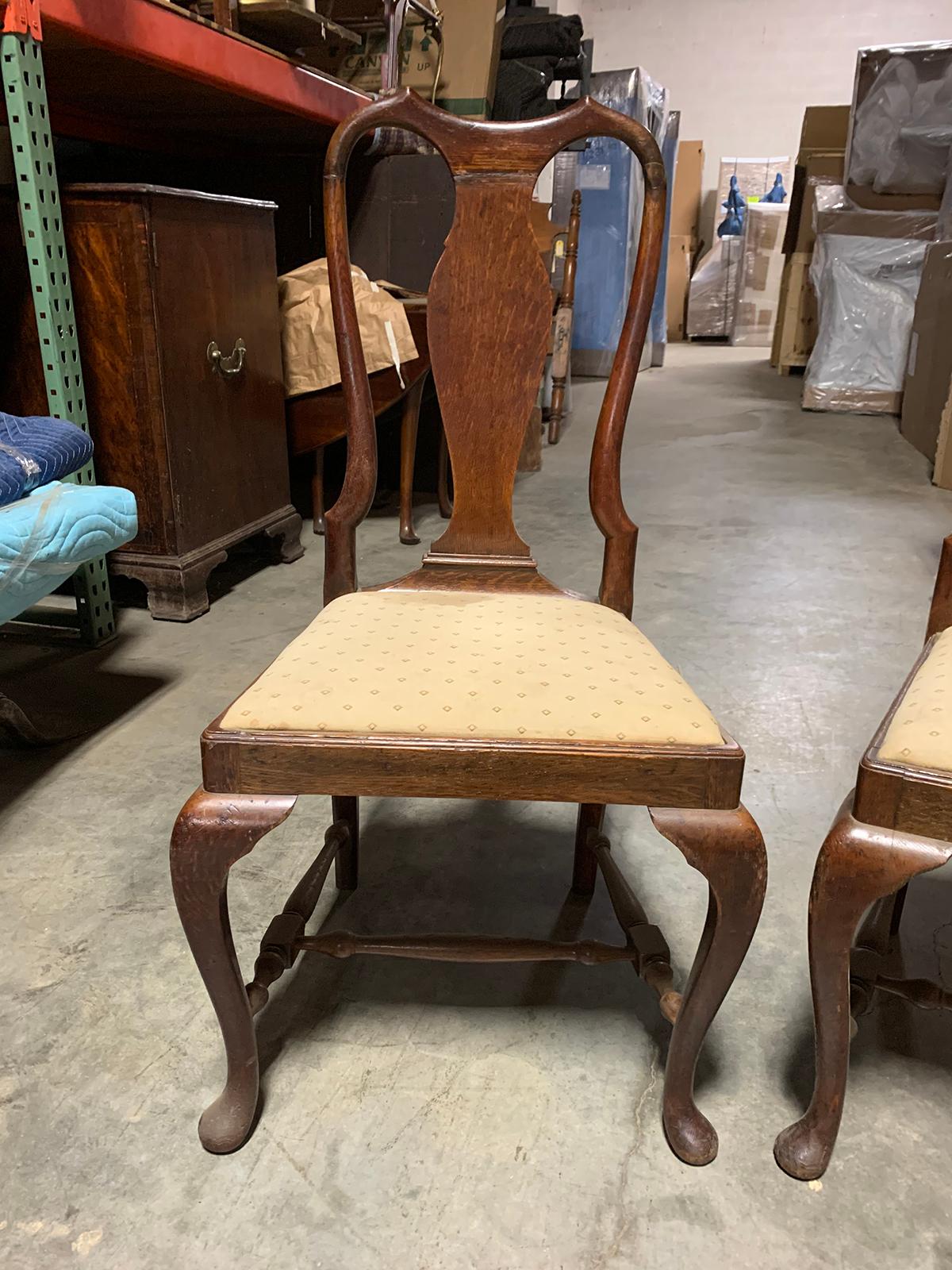 Pair of 19th Century Queen Anne Style Side Chairs In Good Condition For Sale In Atlanta, GA