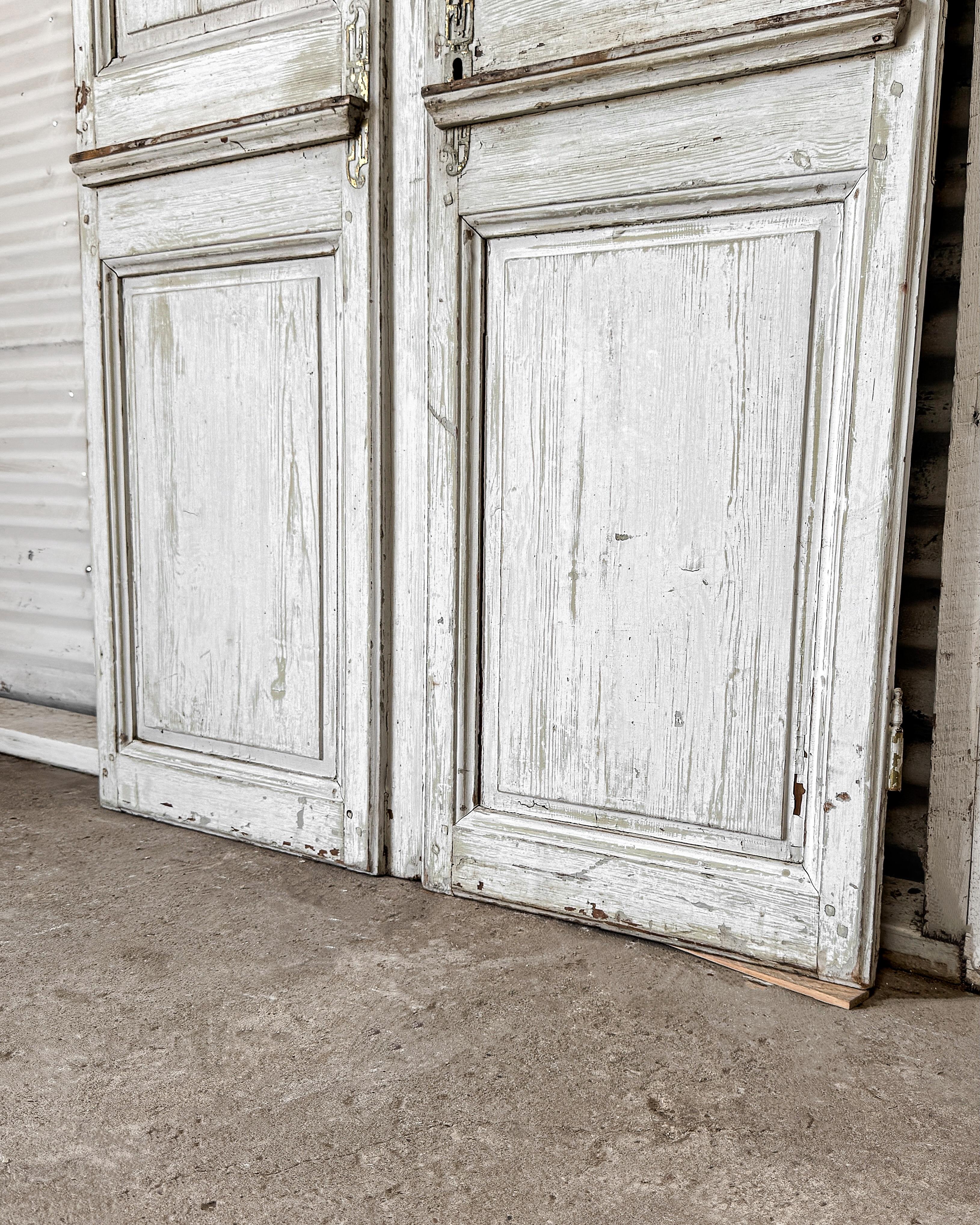 Pareja de puertas francesas de 2 hojas recuperadas del siglo XIX en venta 5