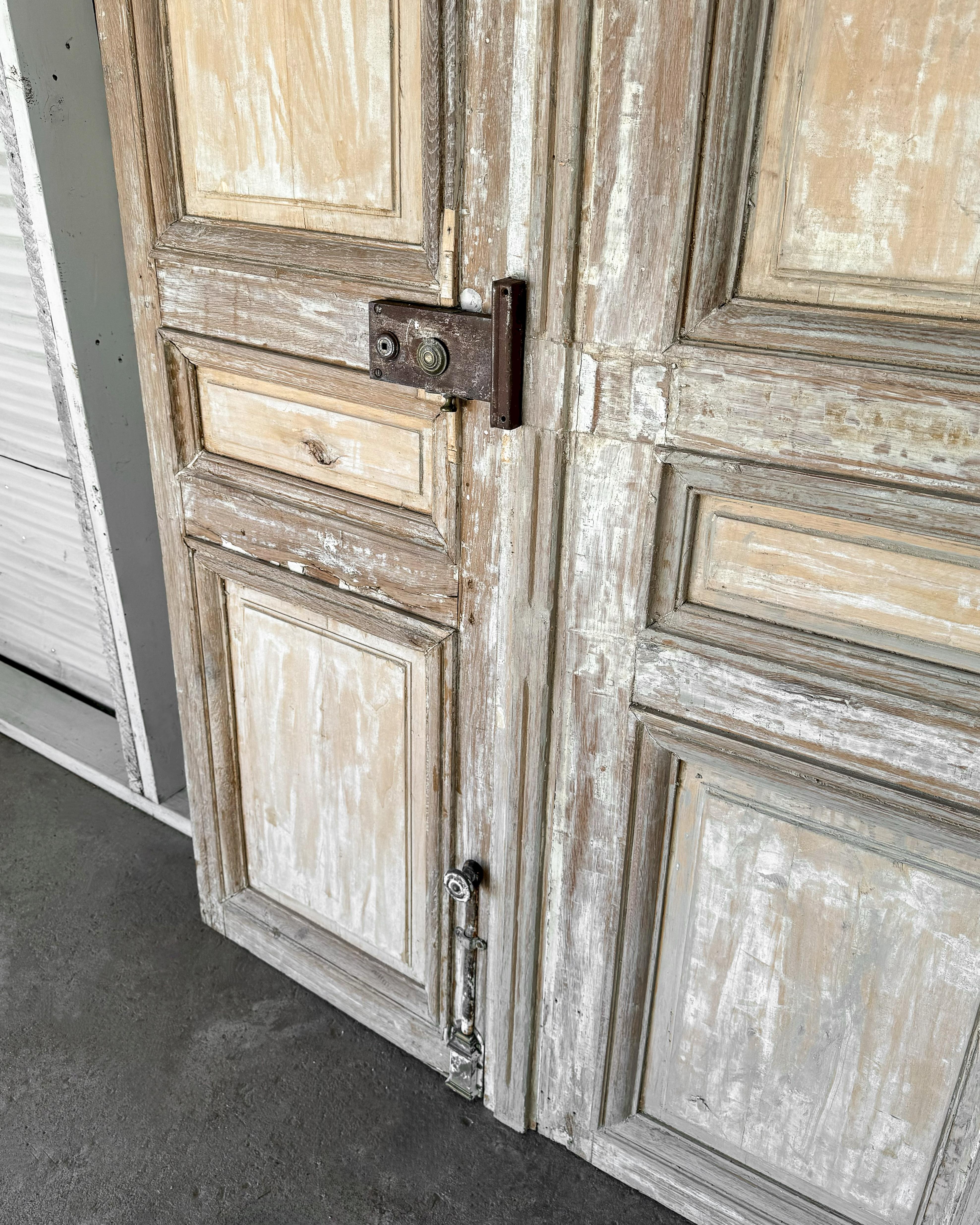 Coppia di porte francesi del XIX secolo con pannello a secco di recupero in vendita 5