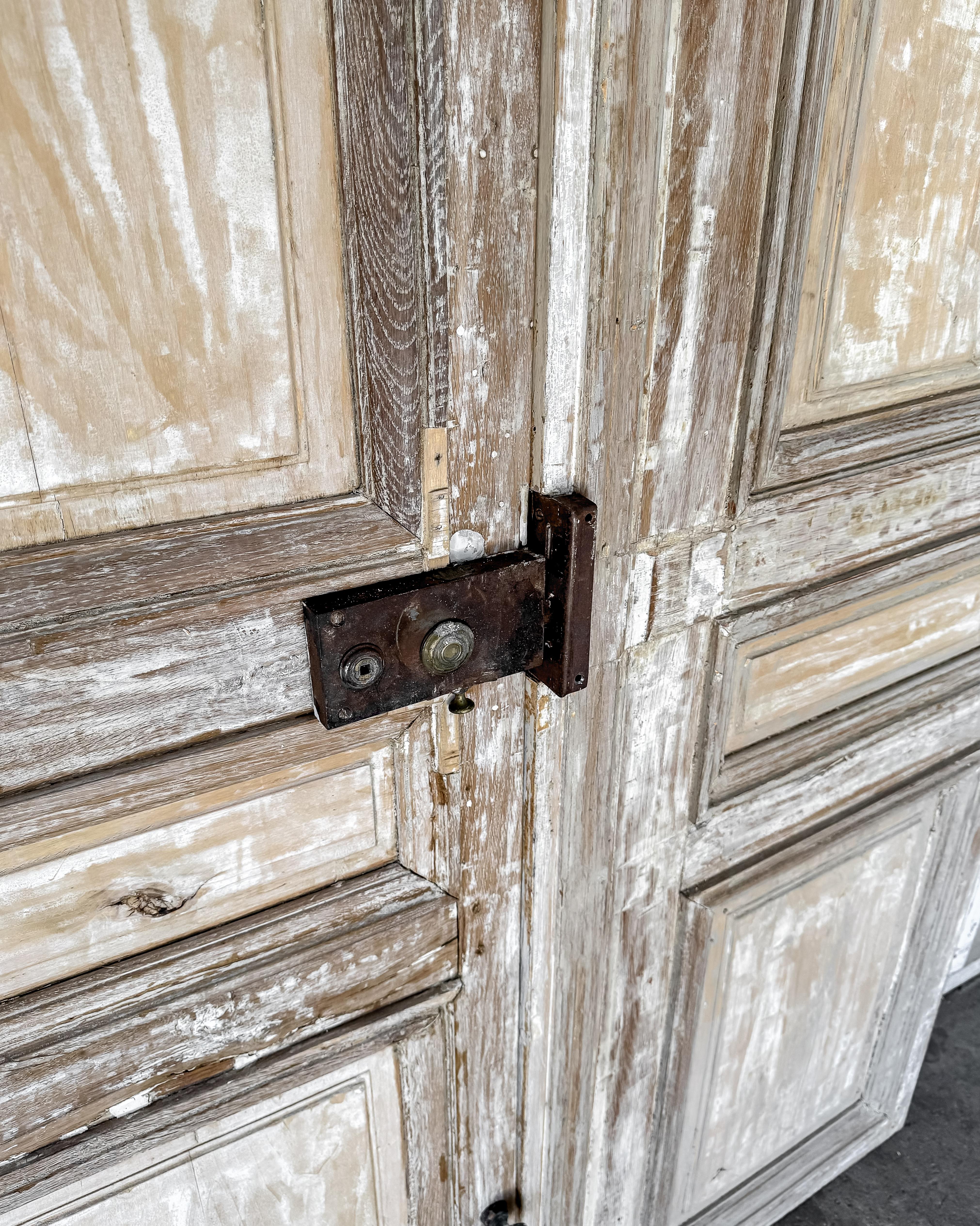 Coppia di porte francesi del XIX secolo con pannello a secco di recupero in vendita 6