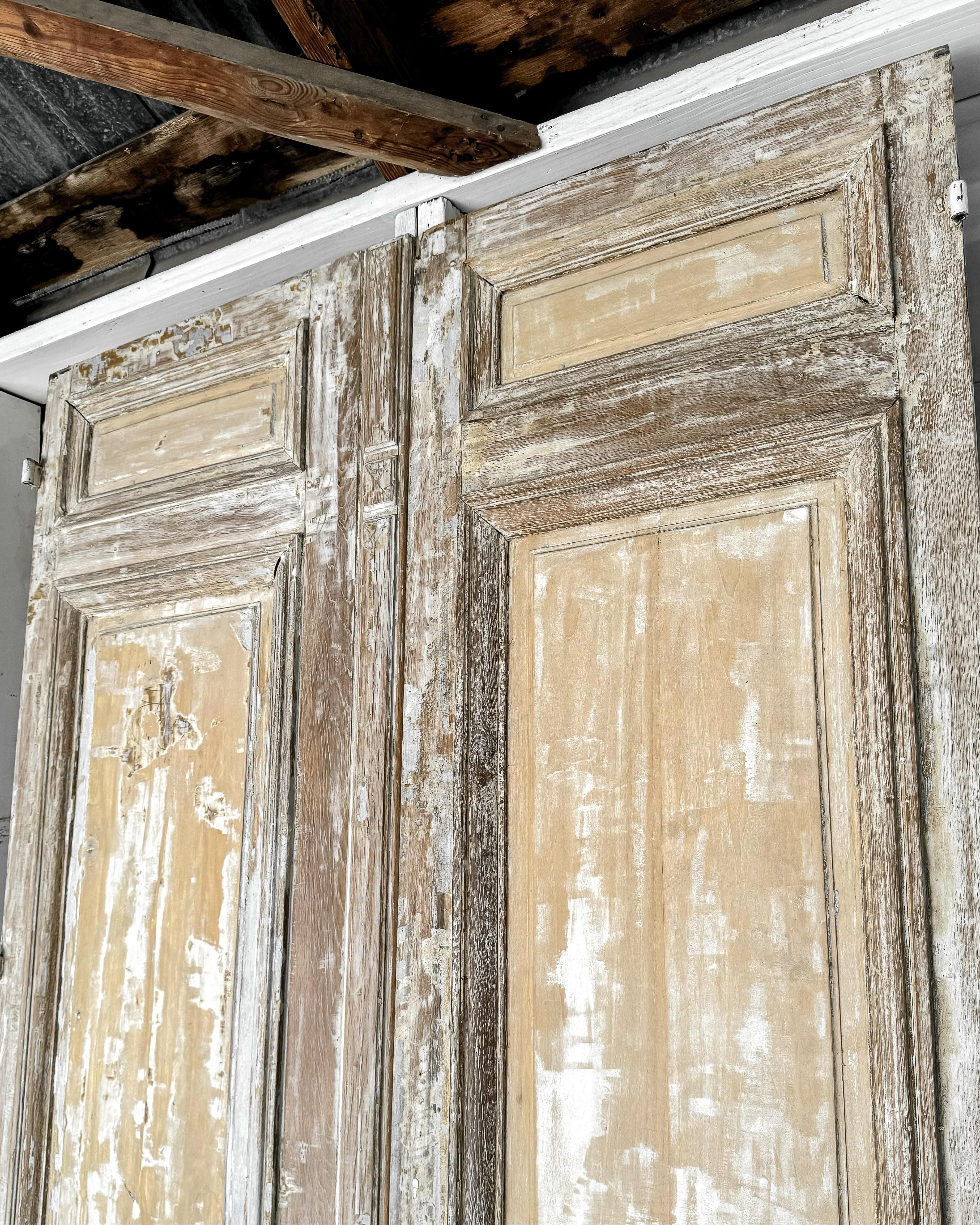 Coppia di porte francesi del XIX secolo con pannello a secco di recupero in vendita 11