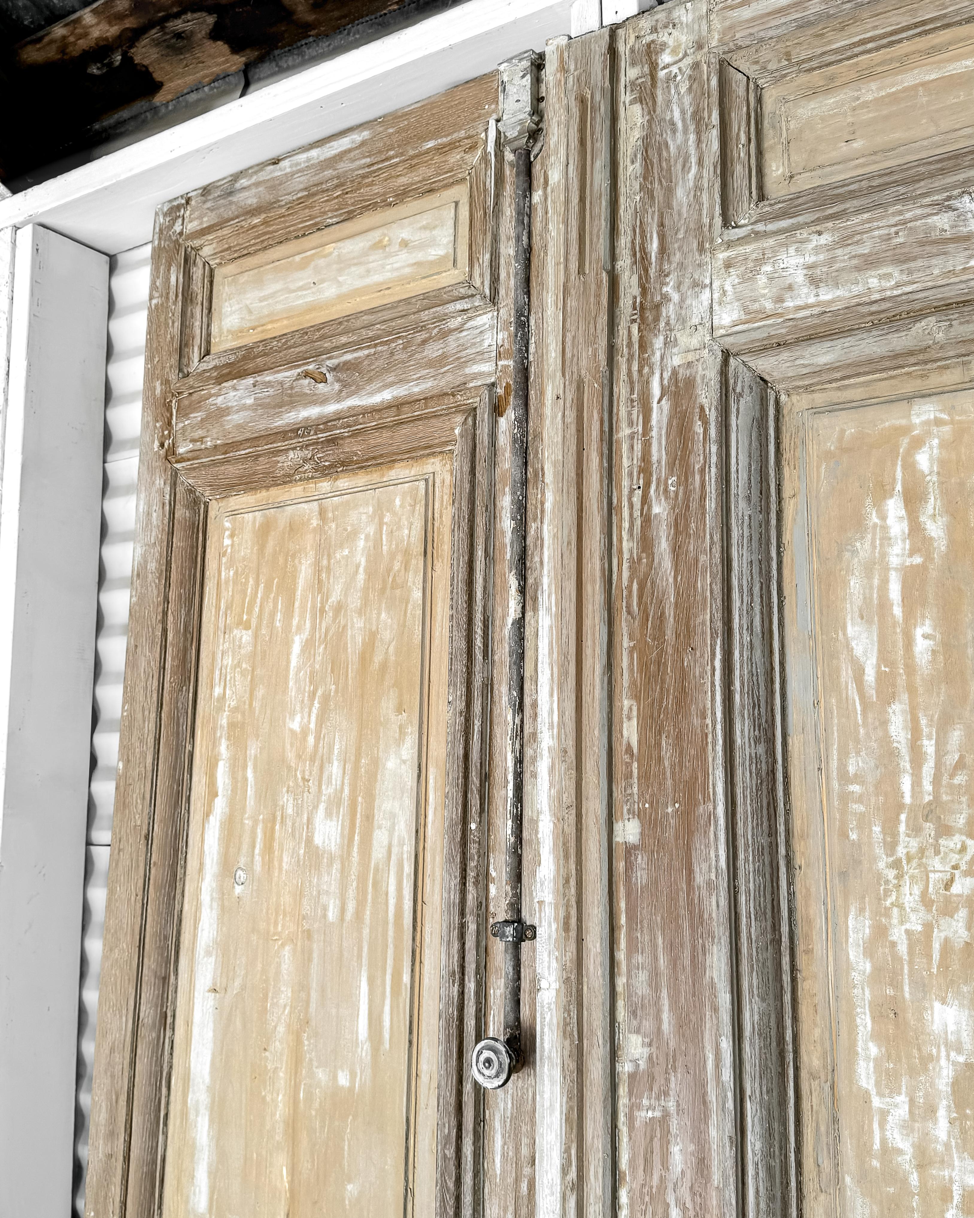 Coppia di porte francesi del XIX secolo con pannello a secco di recupero in vendita 1