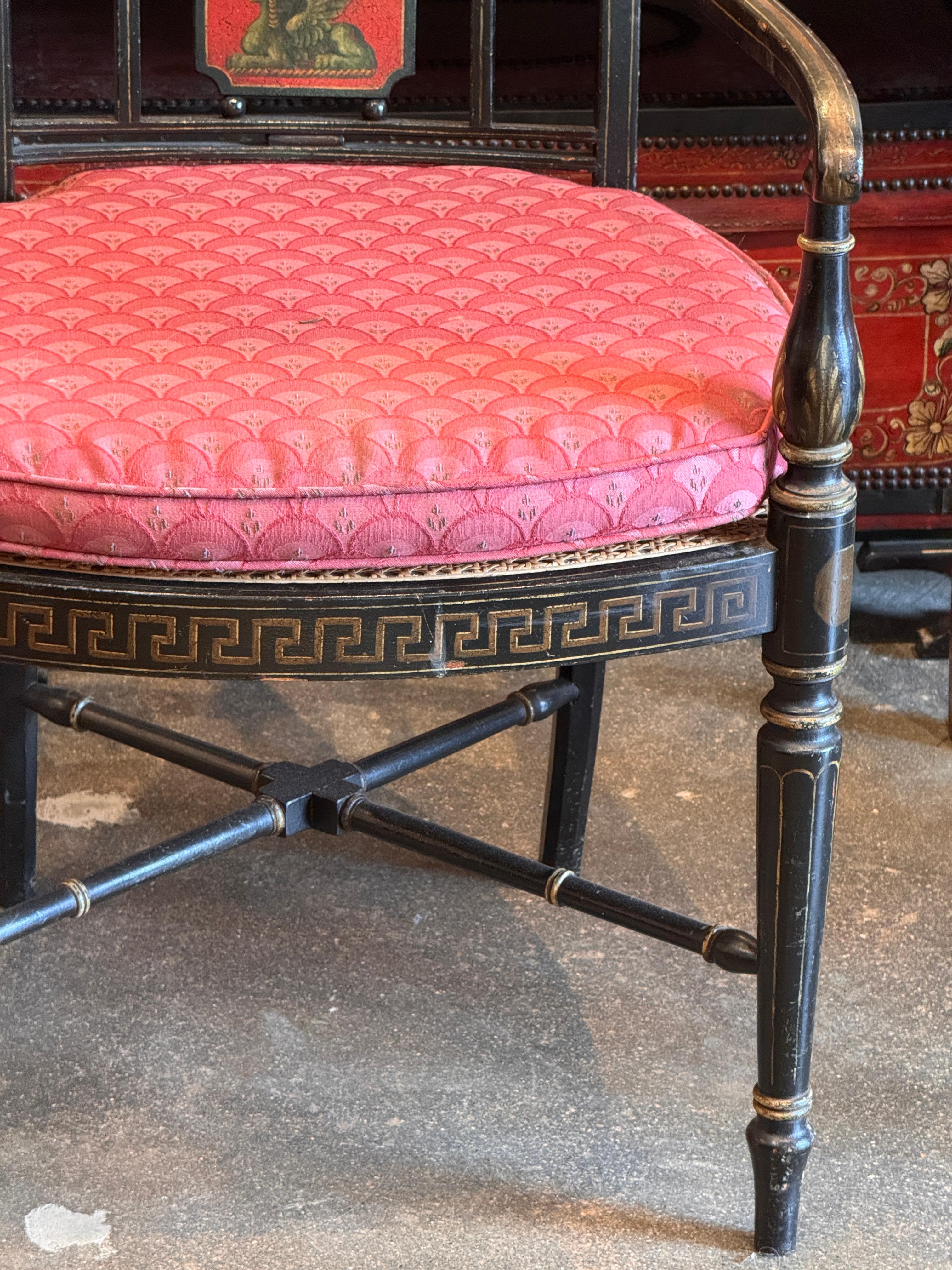 Tappezzeria Coppia di poltrone Regency del 19° secolo in vendita