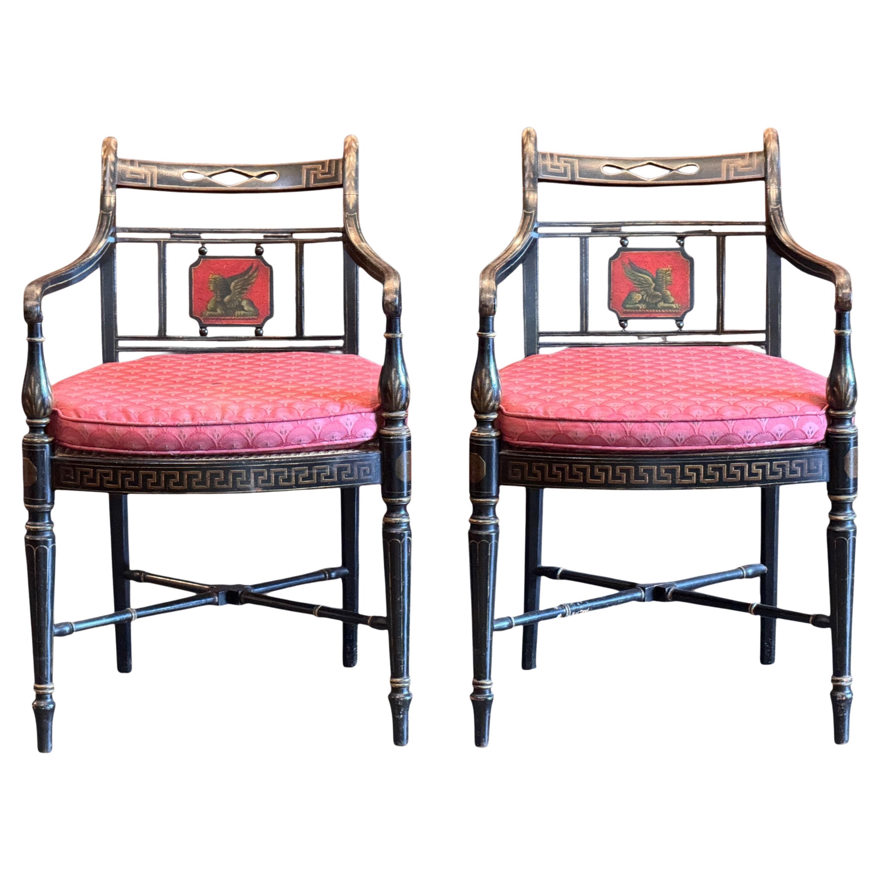 Coppia di poltrone Regency del 19° secolo