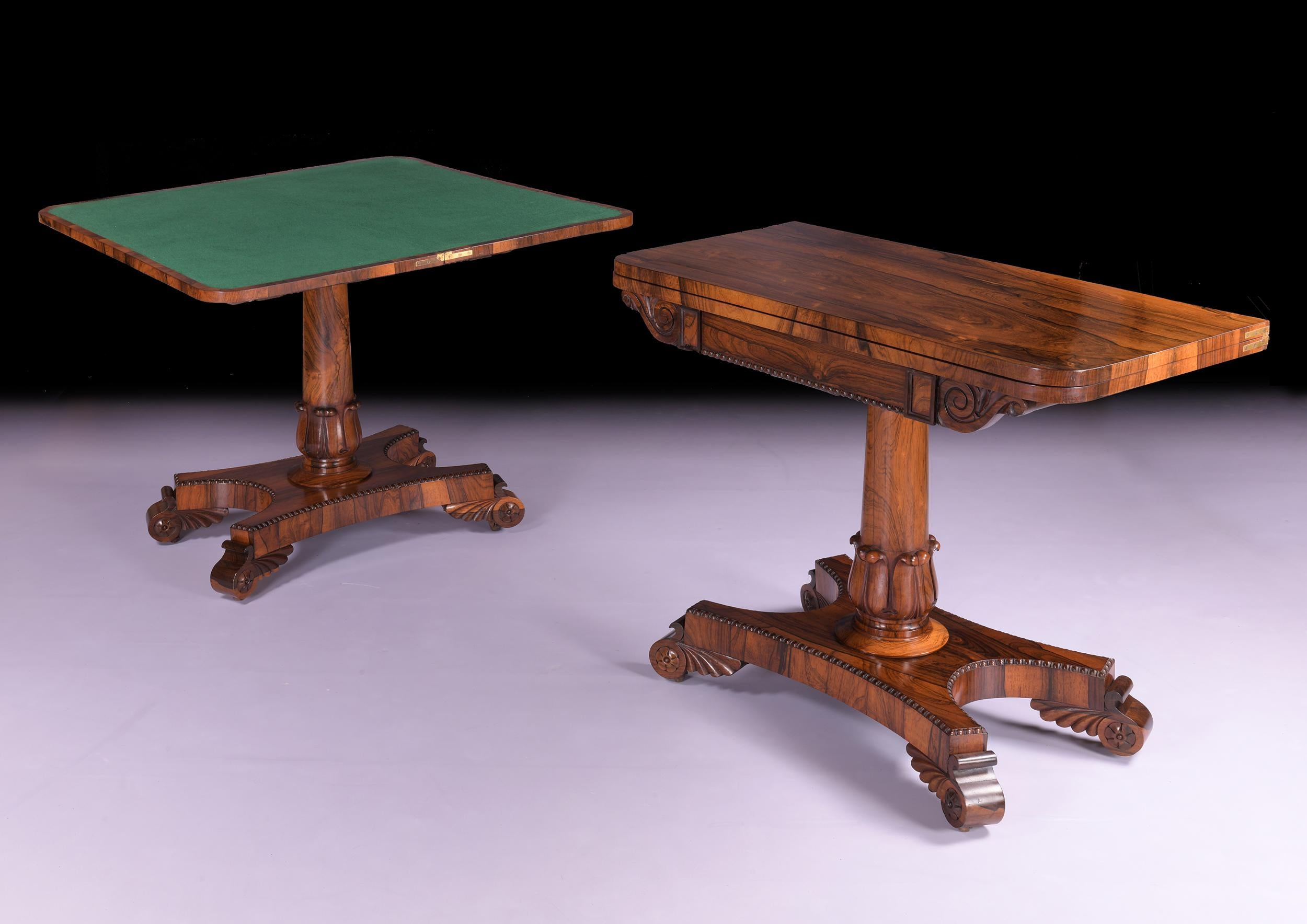 English Pair of 19th Century Regency Gonzalo Alves Card Tables For Sale