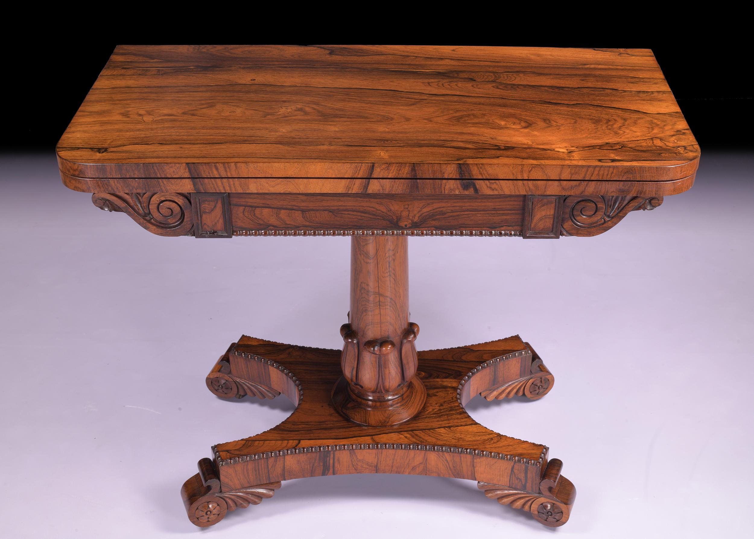 Wood Pair of 19th Century Regency Gonzalo Alves Card Tables For Sale