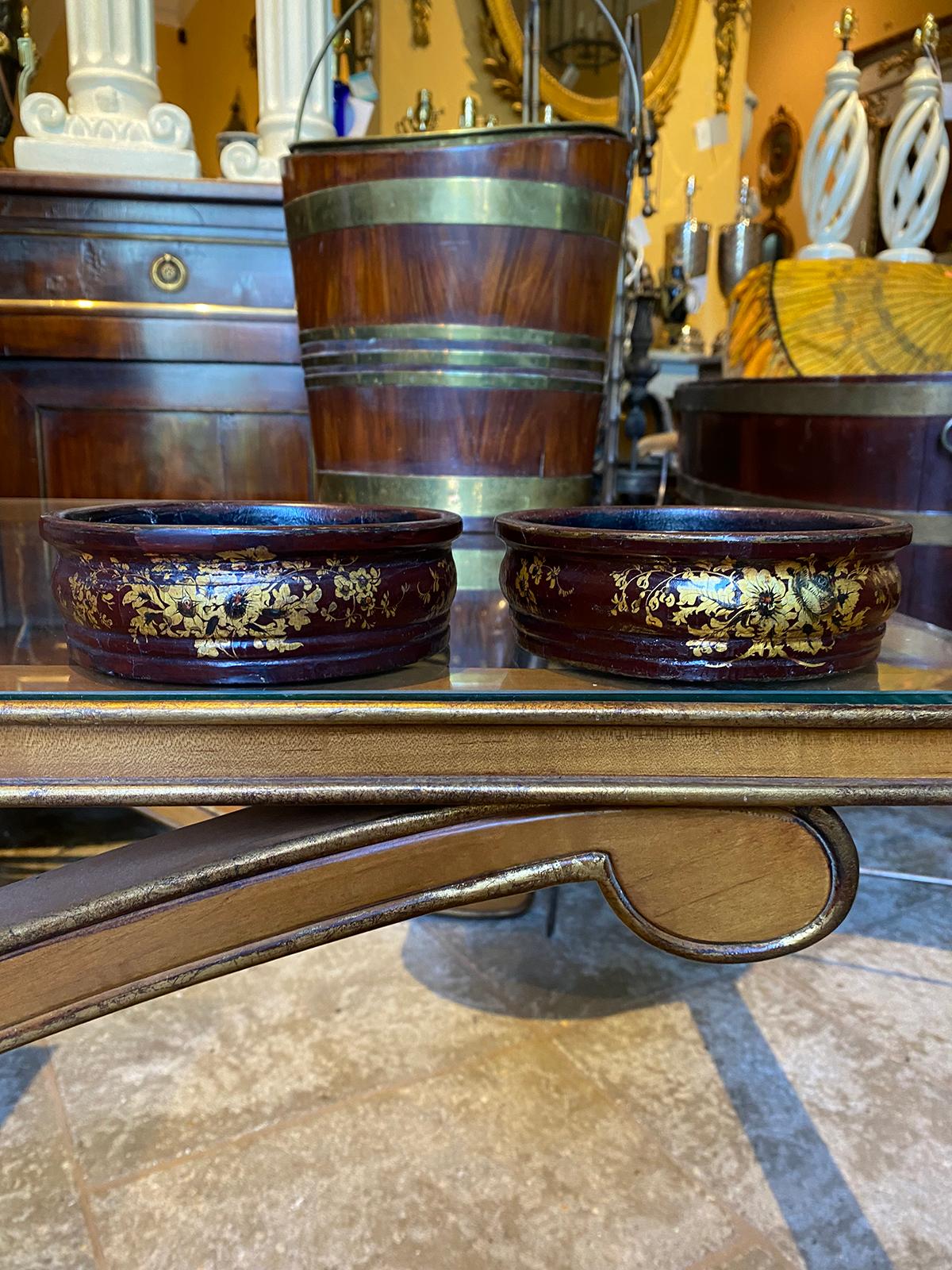 Pair of 19th Century Regency Papier-Mache Wine Coasters In Good Condition For Sale In Atlanta, GA