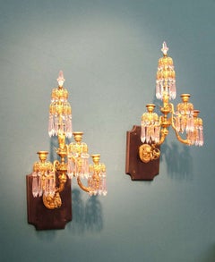 Coppia di applique in bronzo dorato del XIX secolo di epoca Regency