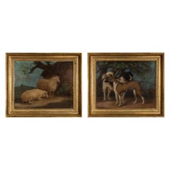 Antique Pair of 19th Century Regency Period Sand Pictures Attributable to Benjamin