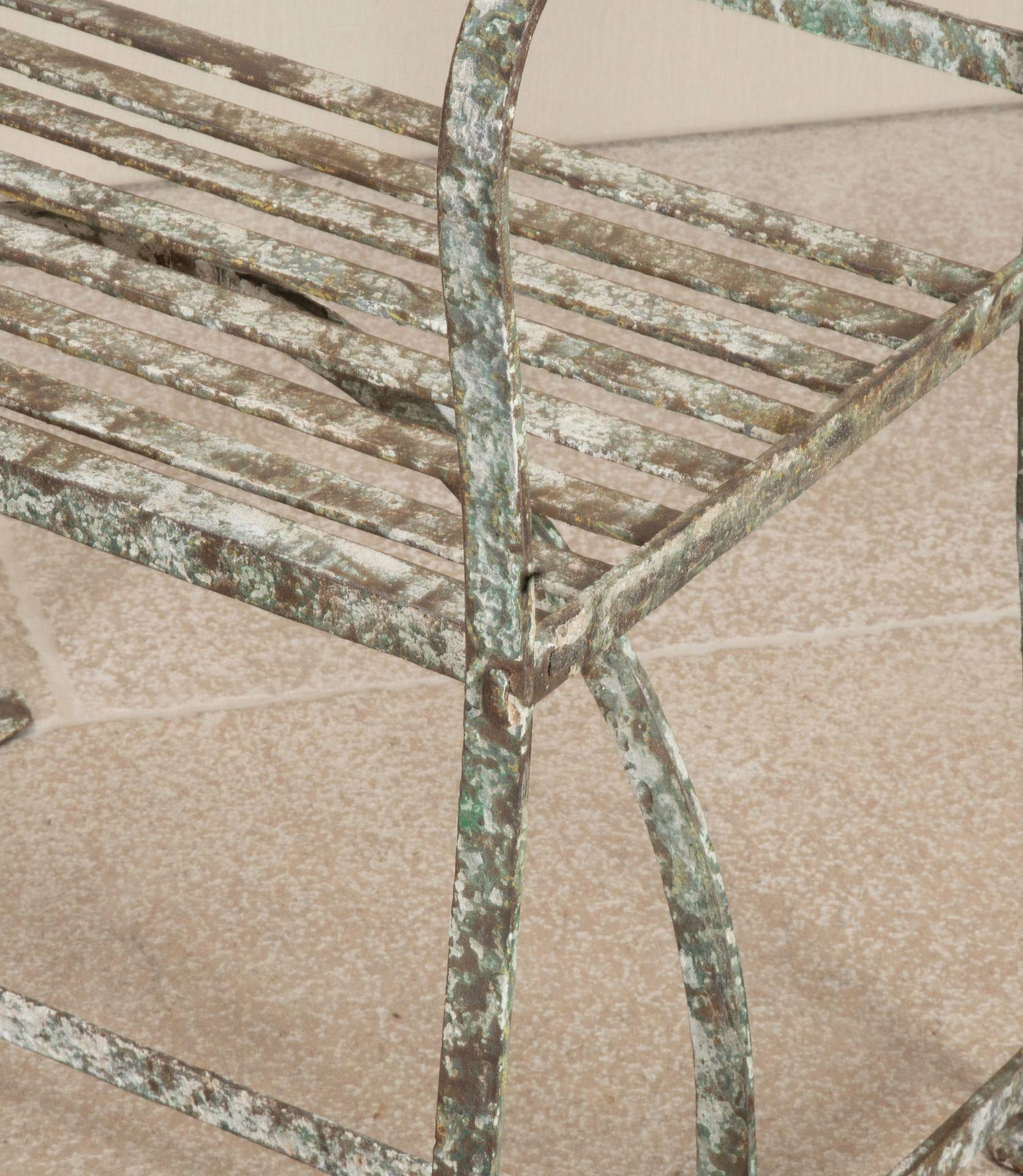 Pair of 19th Century Regency Wrought Iron Strap Work Garden Seats In Good Condition For Sale In Gloucestershire, GB