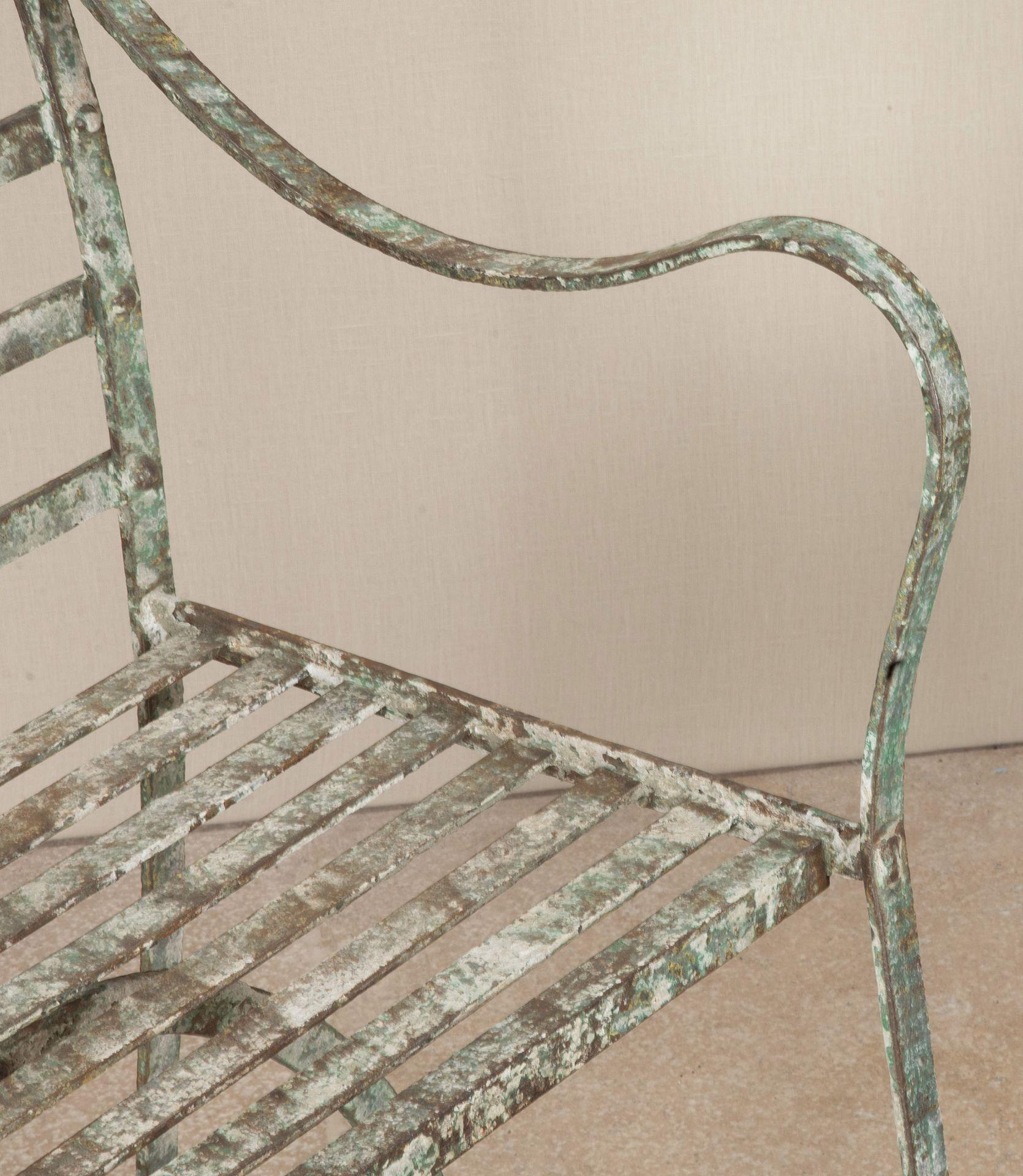 Pair of 19th Century Regency Wrought Iron Strap Work Garden Seats For Sale 3