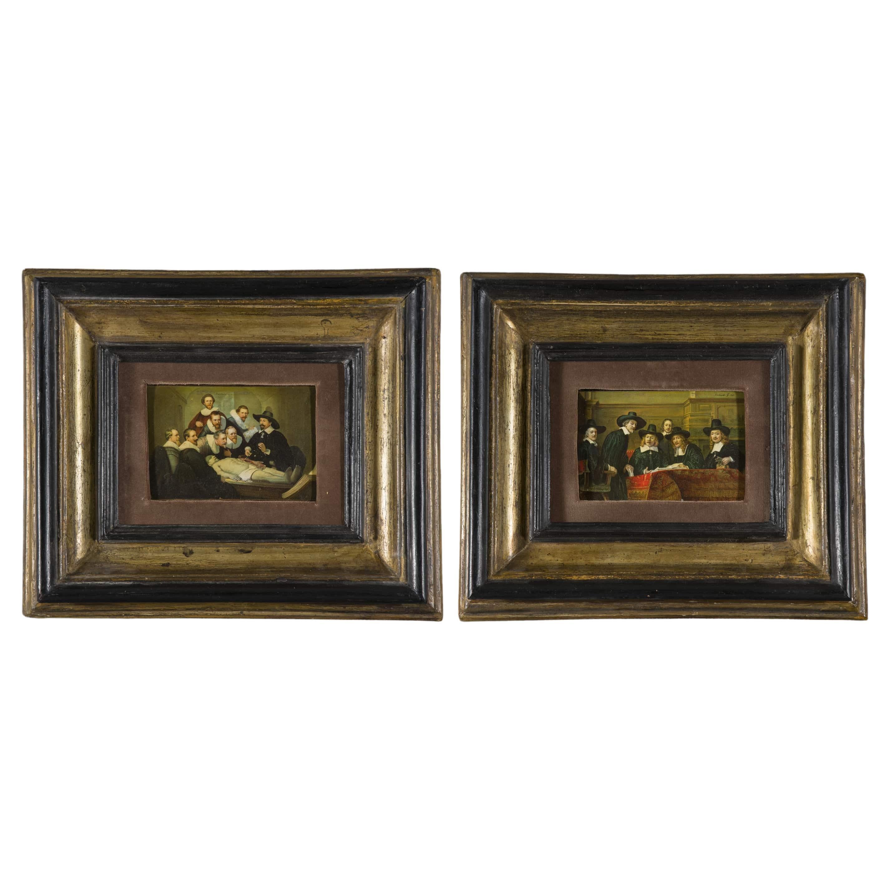 Pair of 19th Century Rembrandt Follower Painting For Sale