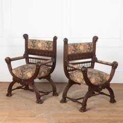 Pair of 19th Century Renaissance Style Armchairs
