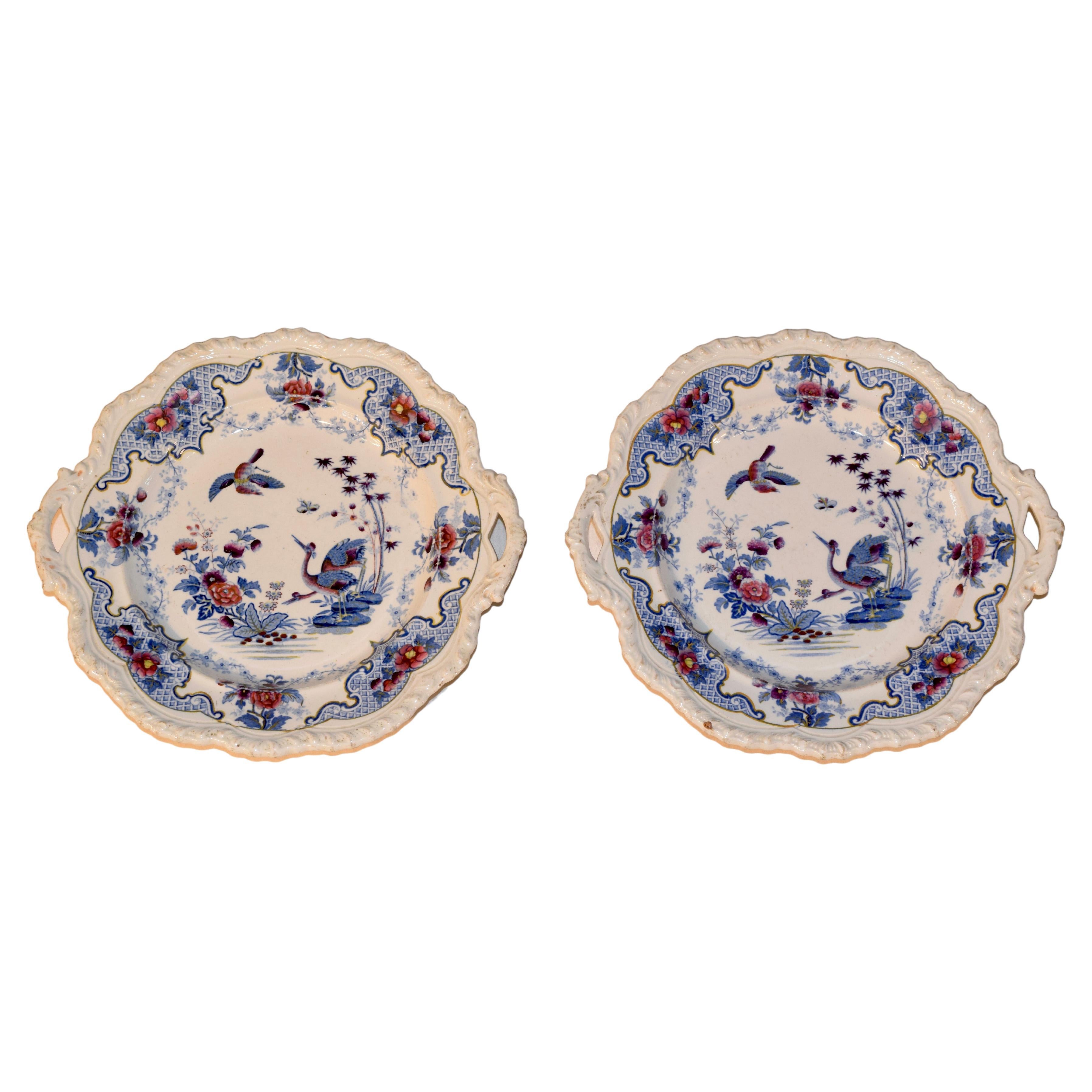 Pair of 19th Century Ridgway Sandwich Plates For Sale