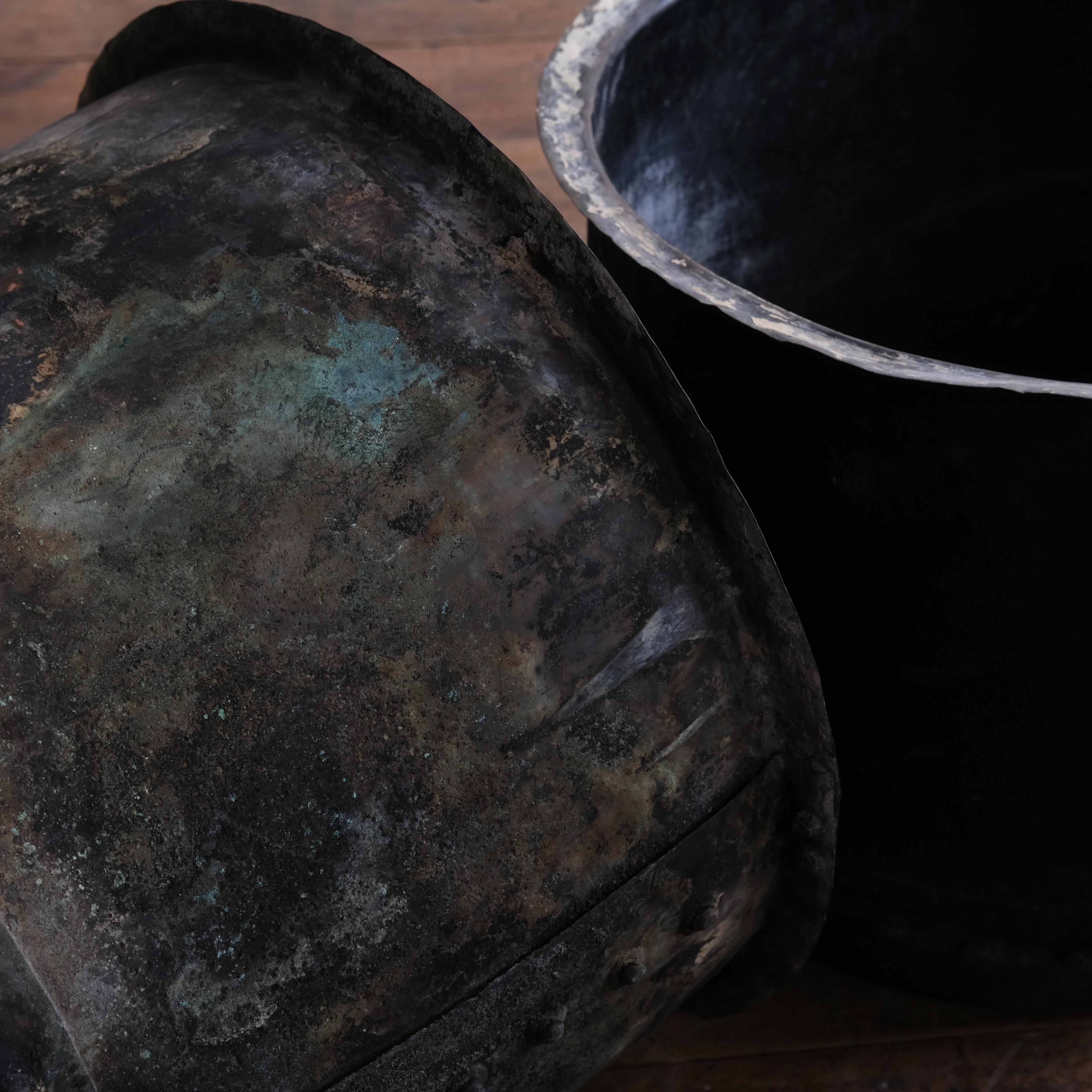 Victorian Pair of 19th Century Riveted Copper Pots