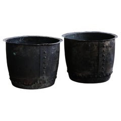 Pair of 19th Century Riveted Copper Pots