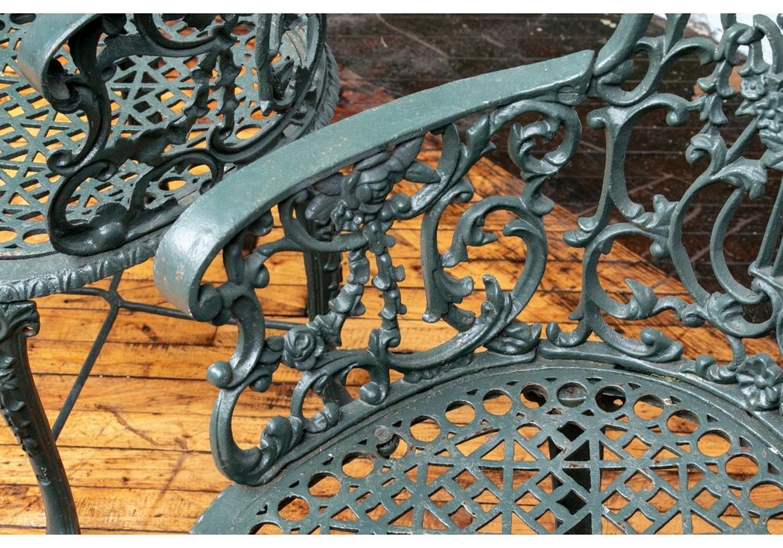 Pair of 19th Century Robert Wood Painted Cast Iron Garden Chairs 4