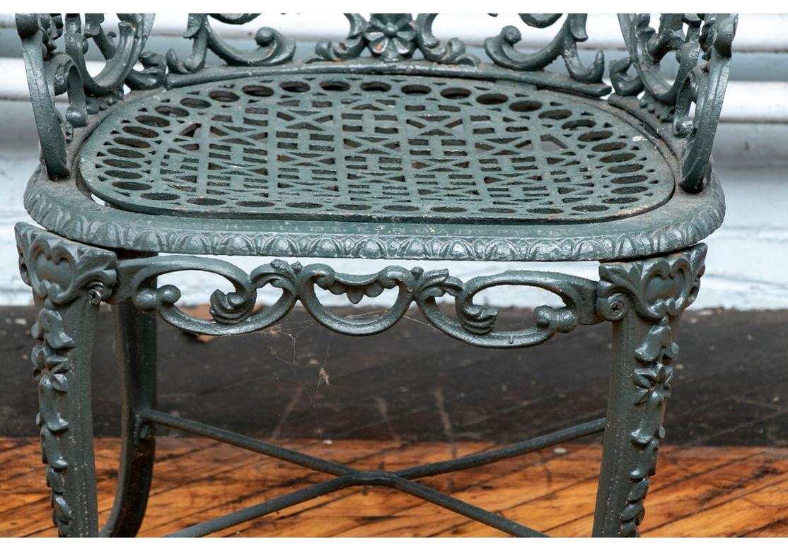 Pair of 19th Century Robert Wood Painted Cast Iron Garden Chairs 5