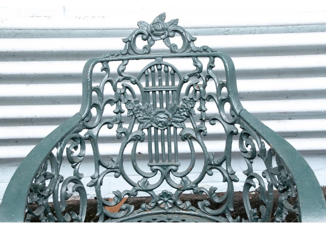 Pair of 19th Century Robert Wood Painted Cast Iron Garden Chairs 6