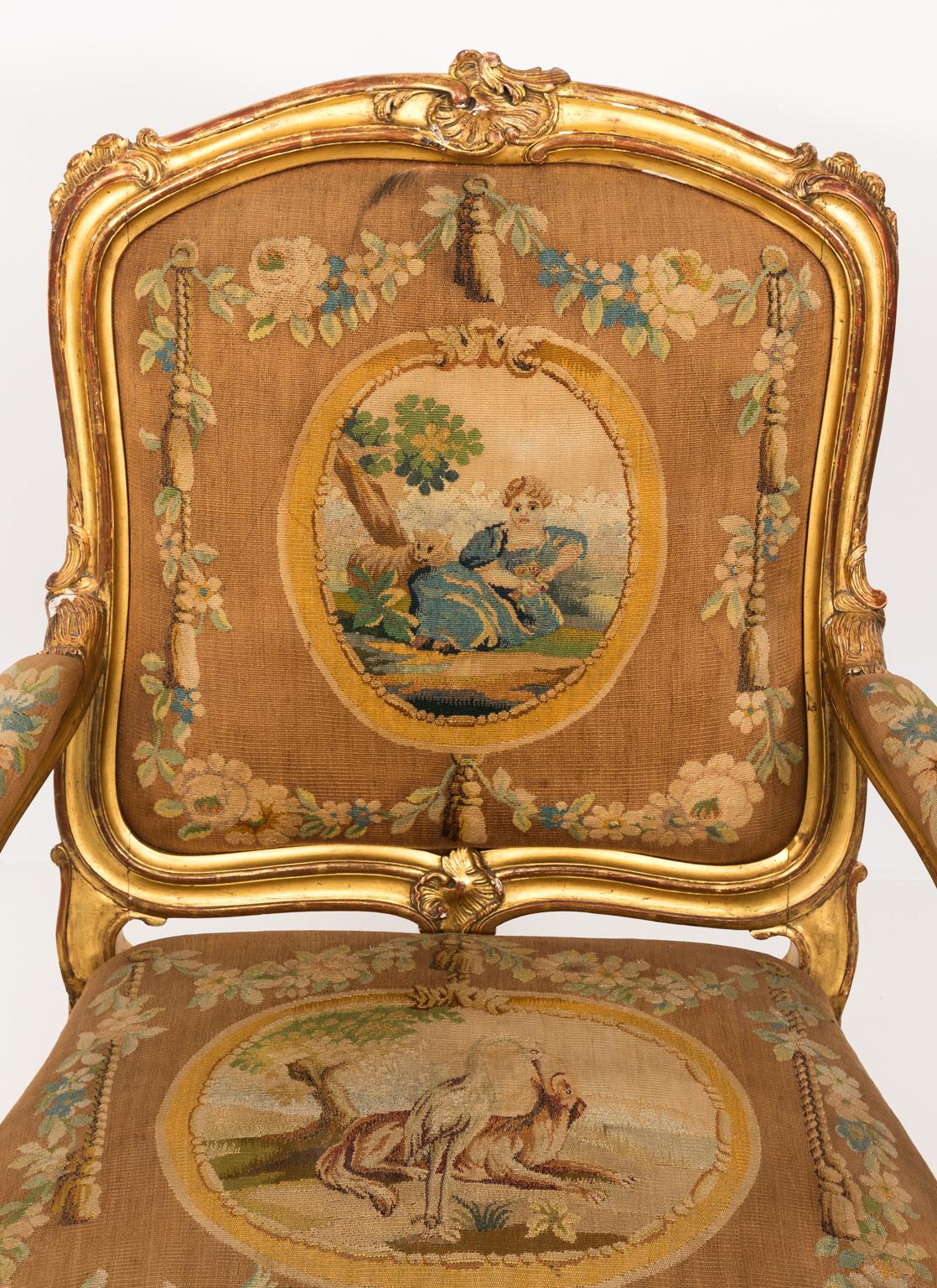 Pair of 19th Century Rococo Style Bergères 4