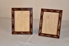 Pair of 19th Century Rosewood Picture Frames with Bone Inlay