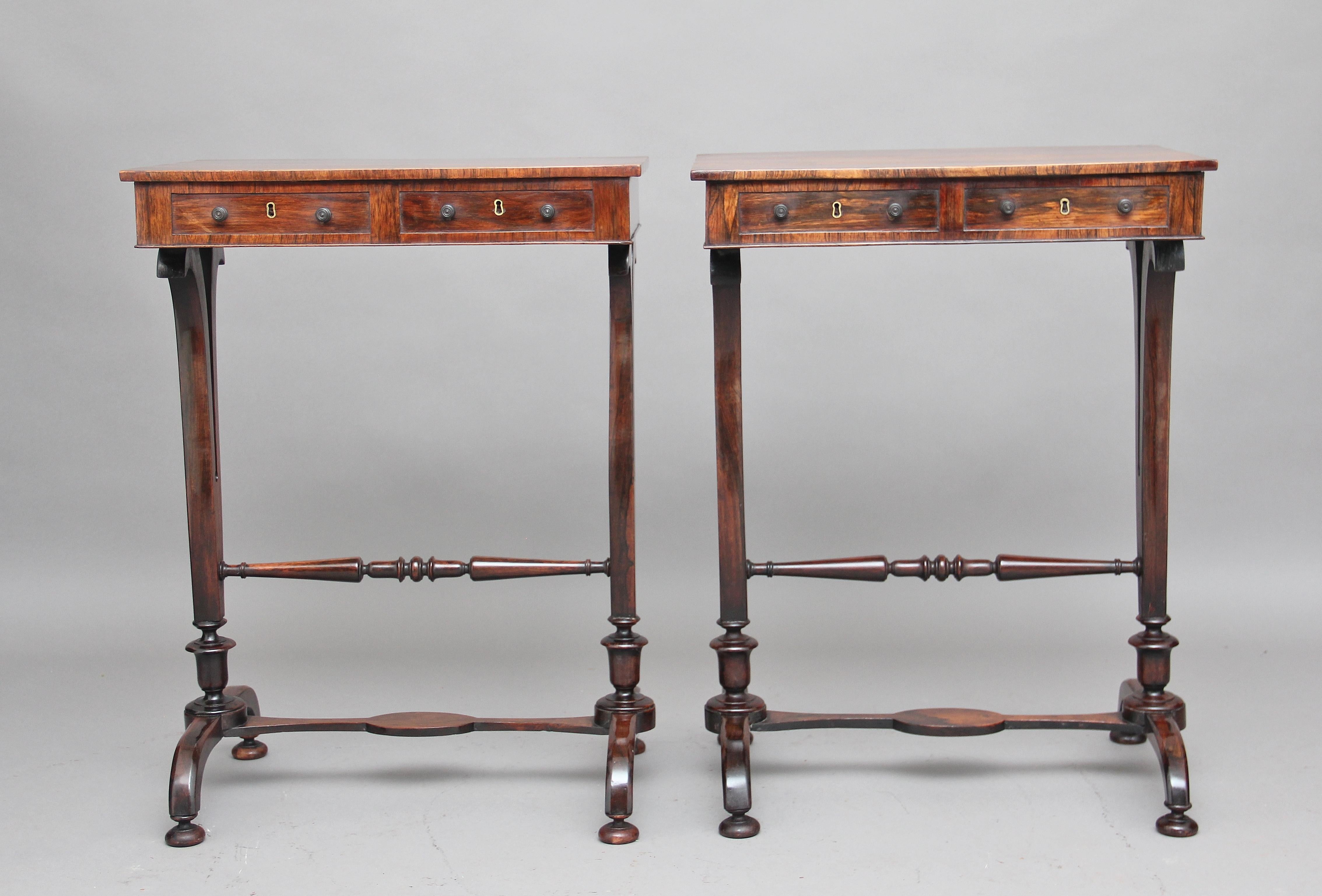 Pair of 19th Century Rosewood Side Tables In Good Condition In Martlesham, GB