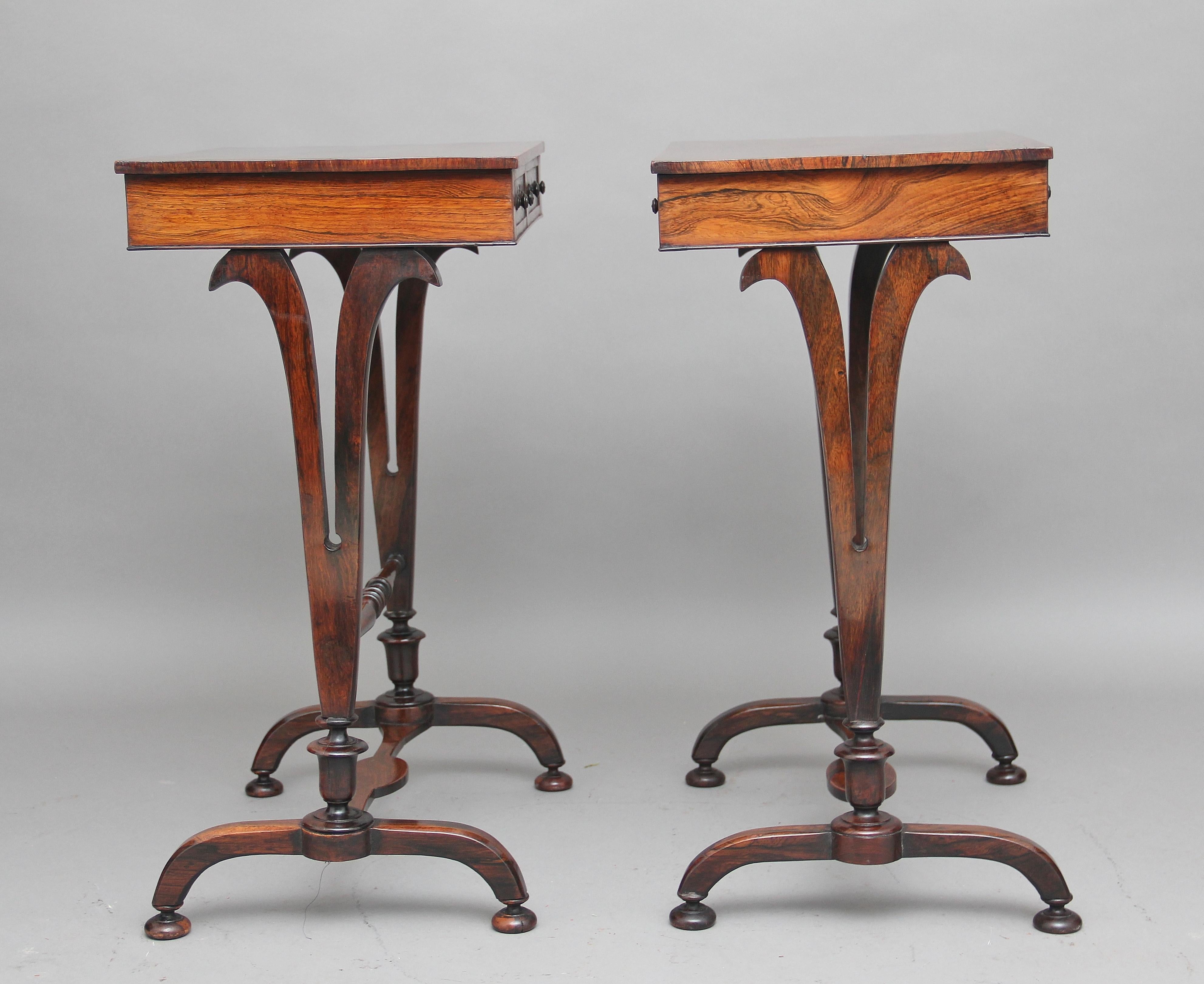 Mid-19th Century Pair of 19th Century Rosewood Side Tables