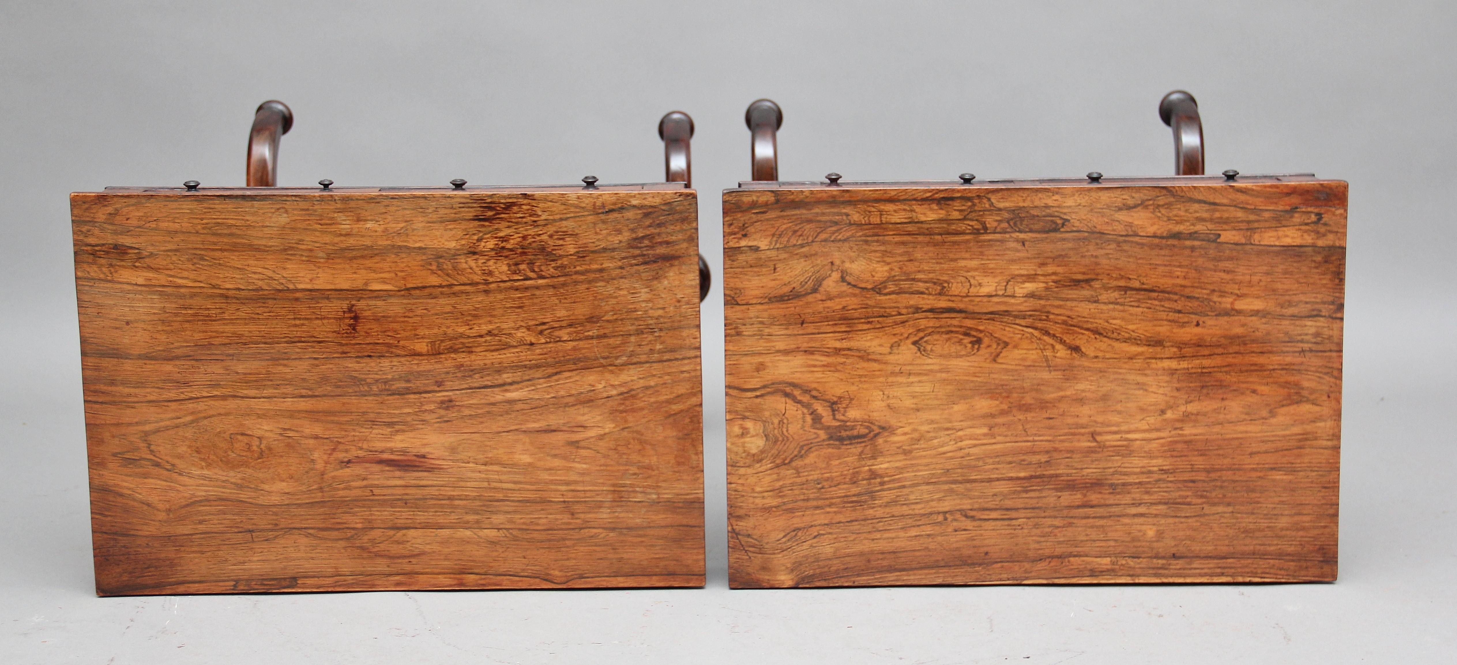 Pair of 19th Century Rosewood Side Tables 1