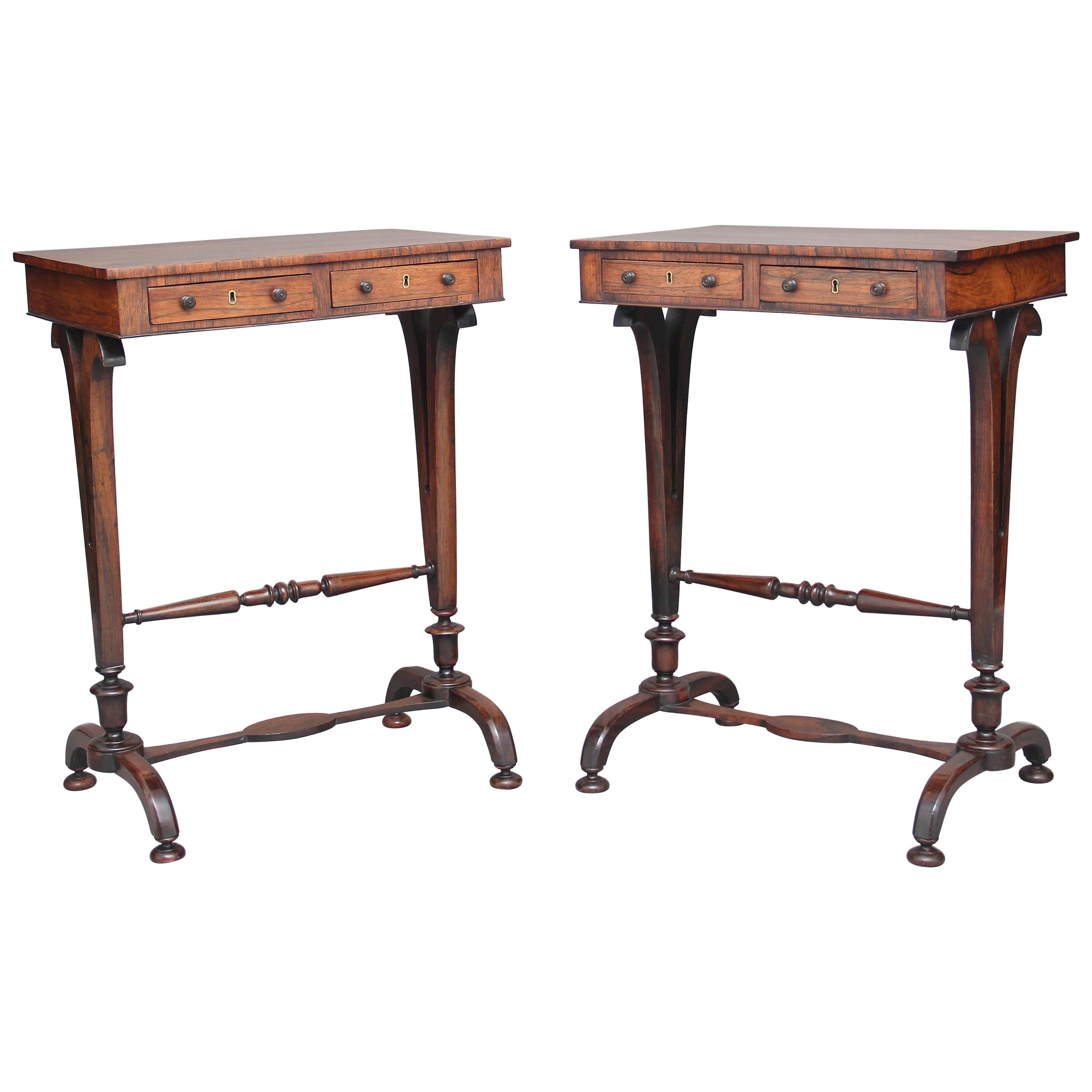 Pair of 19th Century Rosewood Side Tables