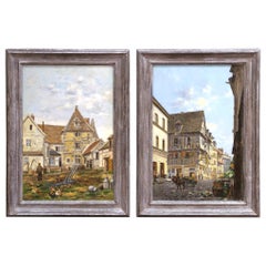 Pair of 19th Century Rouen Oil Paintings Attributed to Torello Ancillotti