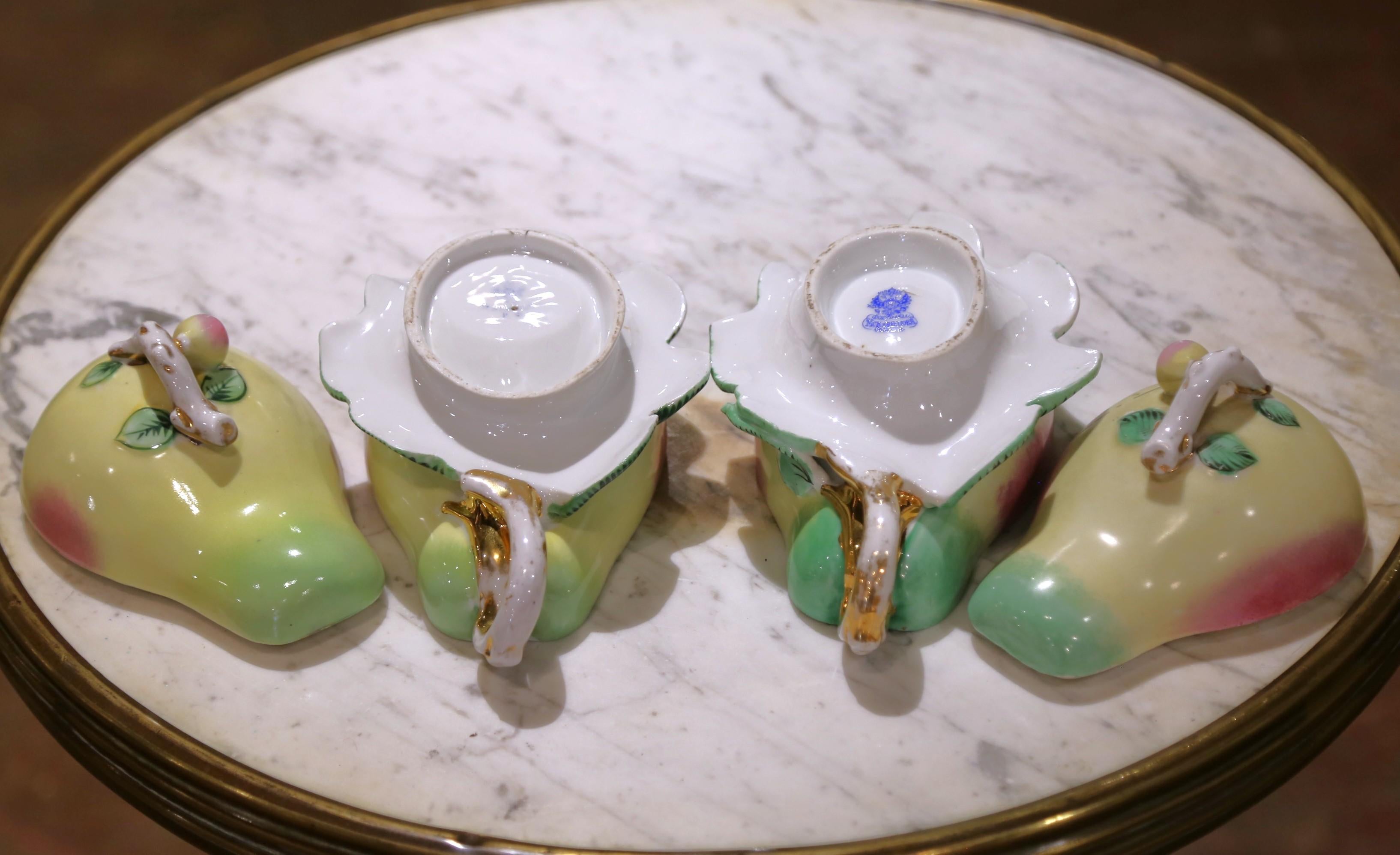 Pair of 19th Century Russian Kuznetsov Hand-Painted Porcelain Pear-Form Tureens For Sale 8