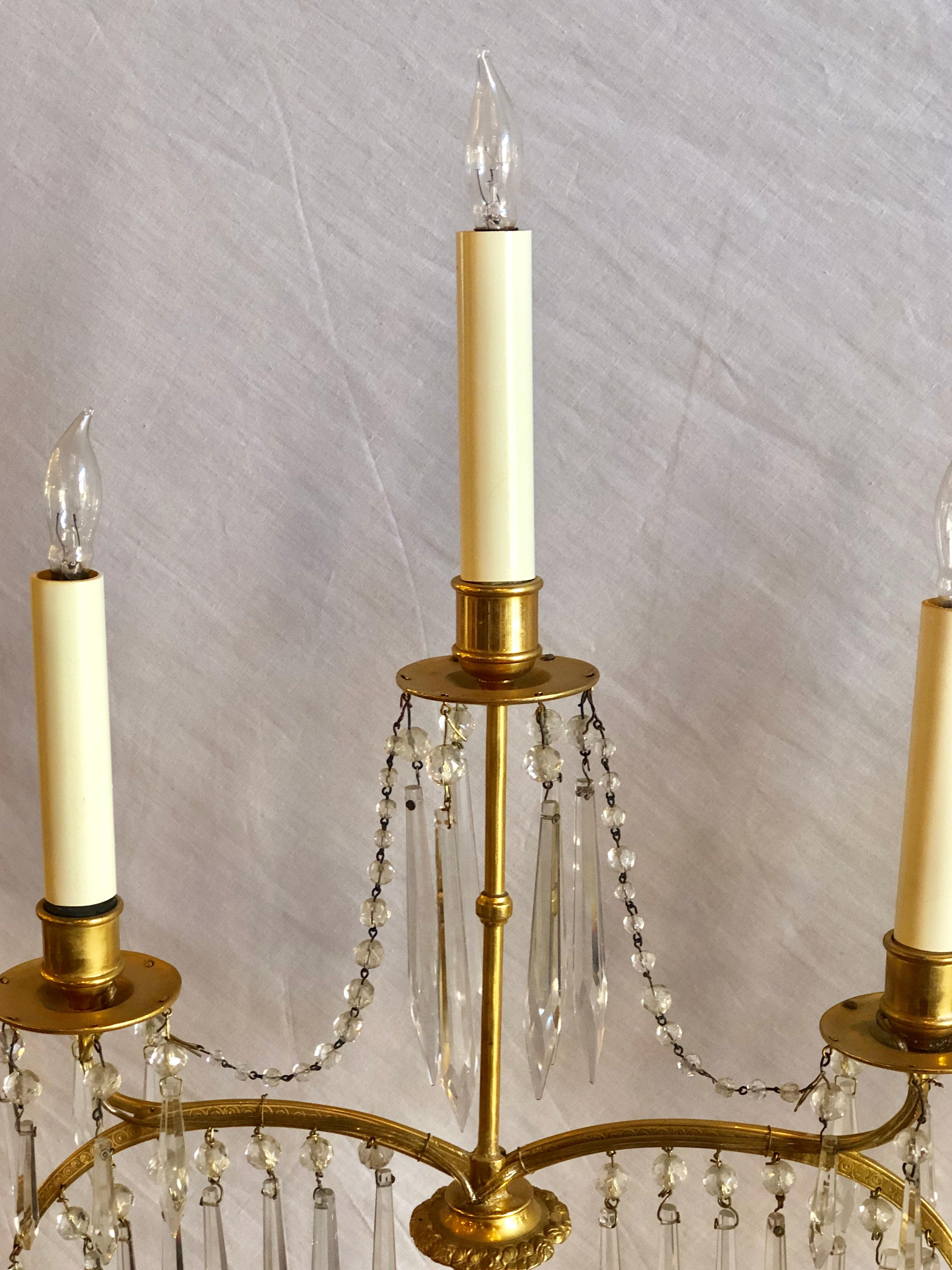 Paire de lampes de bureau russes néoclassiques du XIXe siècle en bronze doré du XIXe siècle en vente 2