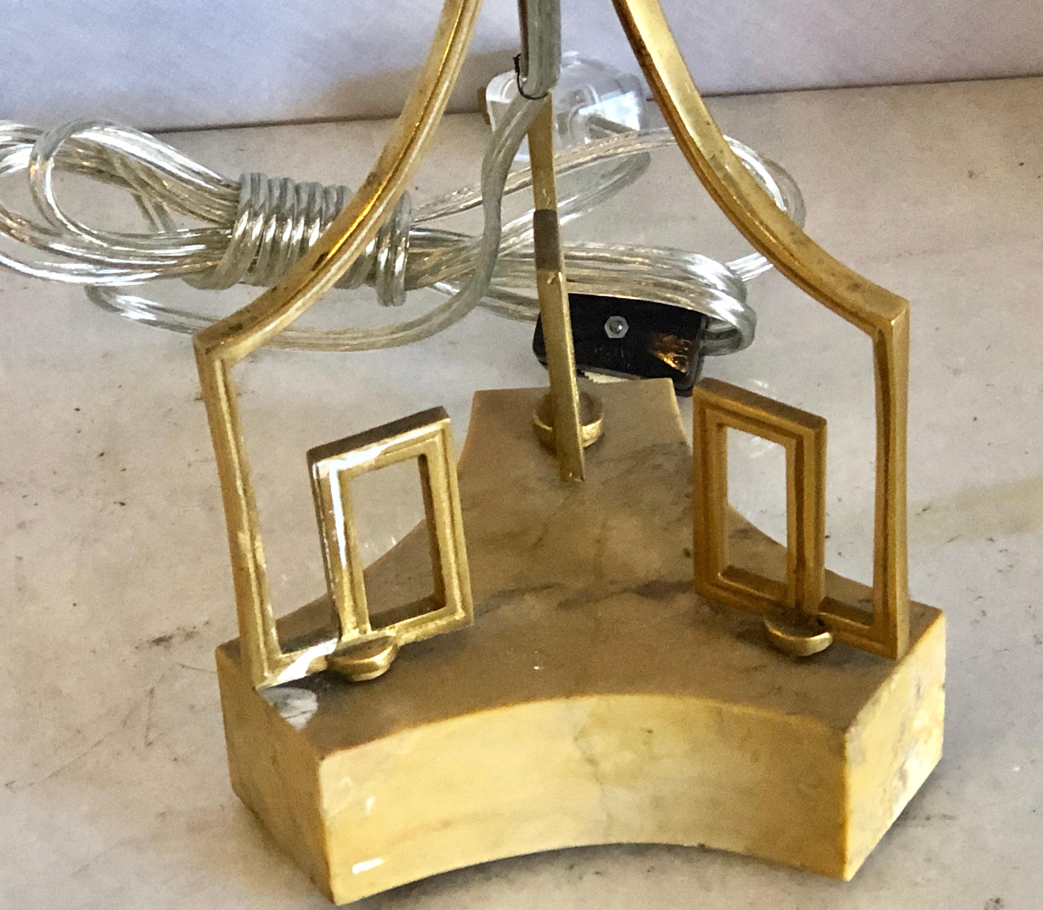 Pair of 19th Century Russian Neoclassical Table Lamp, Dore Bronze, Crystal For Sale 6