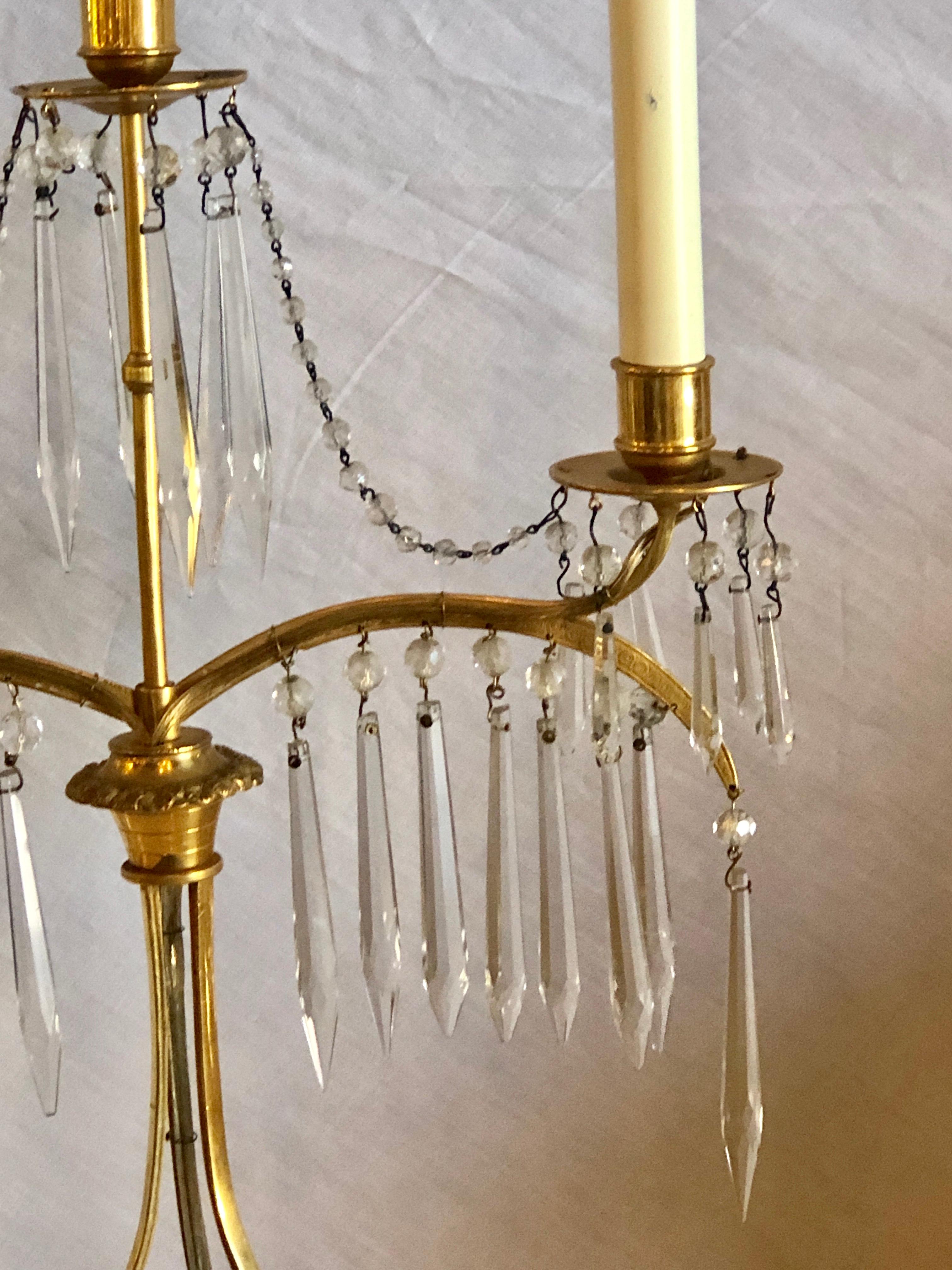 Russe Paire de lampes de bureau russes néoclassiques du XIXe siècle en bronze doré du XIXe siècle en vente