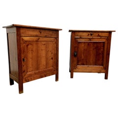 Antique Pair of 19th Century Rustic French Confiture Cabinets