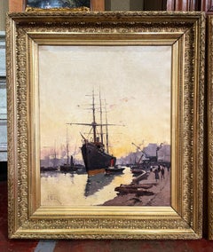 Zwei Segelboot-Ölgemälde des 19. Jahrhunderts, signiert A. Michel für E. Galien-Laloue