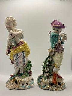 Pair of 19th Century Samson Derby Figures of Autumn & Spring