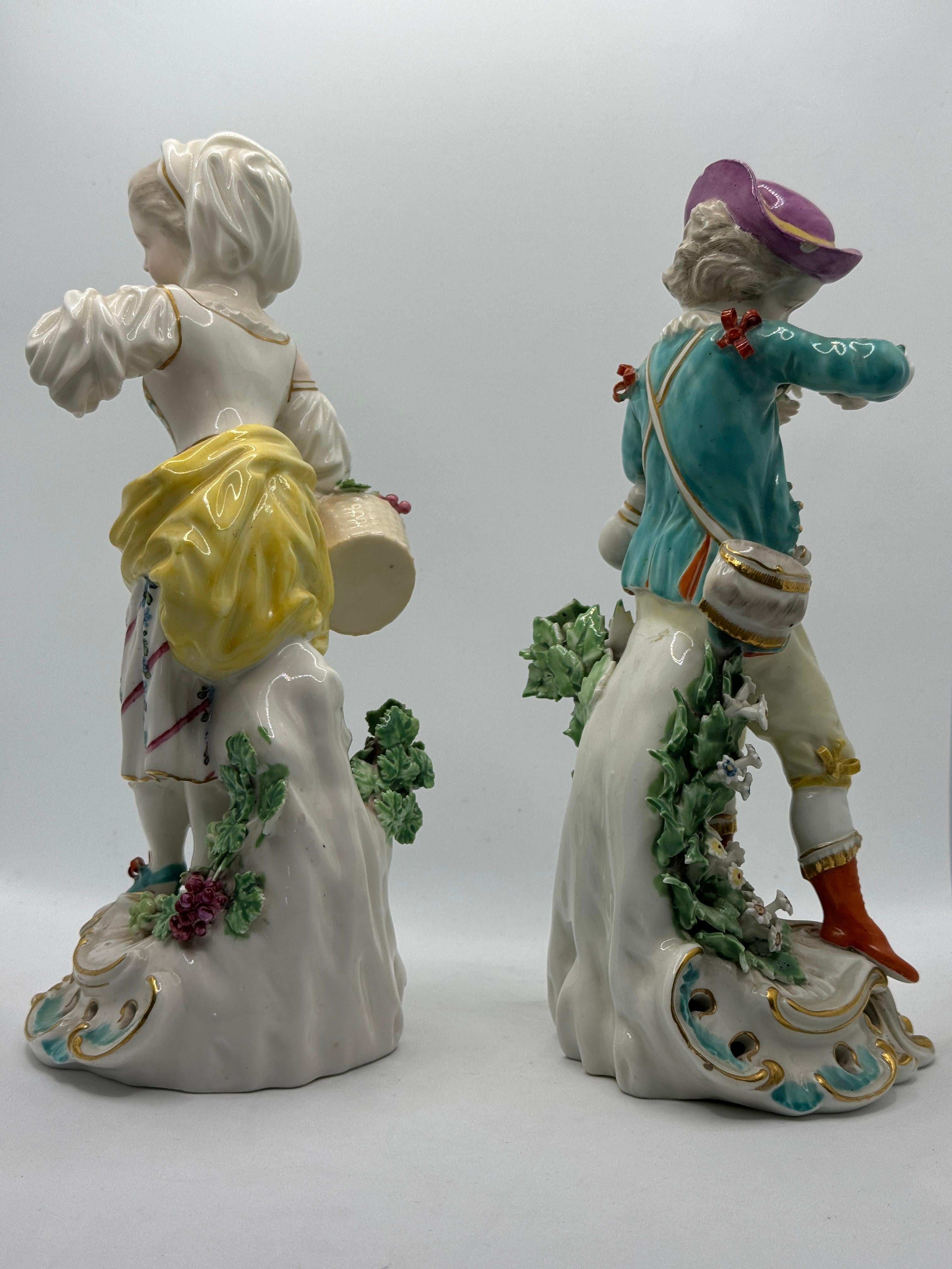 French Pair of 19th Century Samson Derby Figures of Autumn & Spring For Sale