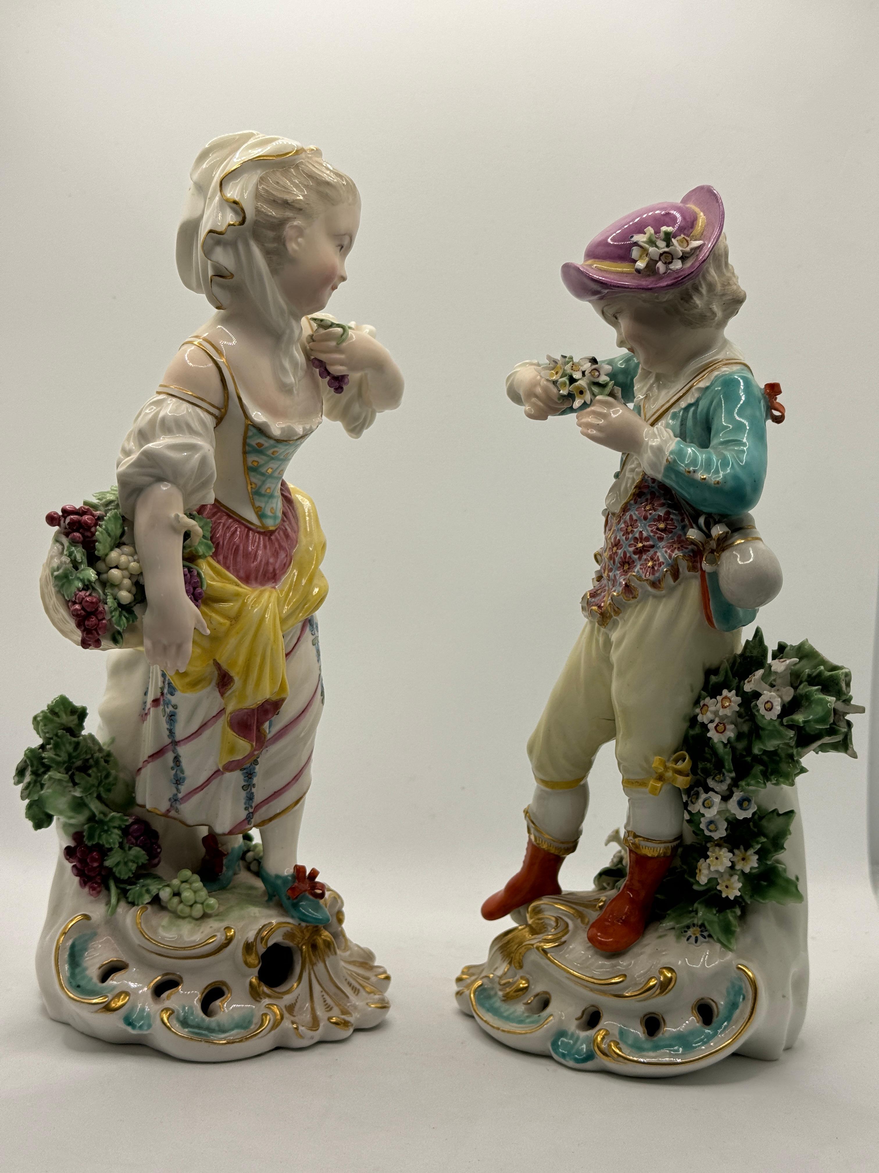 Pair of 19th Century Samson Derby Figures of Autumn & Spring For Sale 1