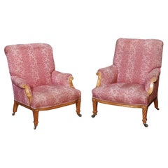 Pair of 19th century satinwood Lounge chairs