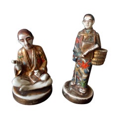 Pair of 19th Century Satsuma Porcelain "Dignitaries"