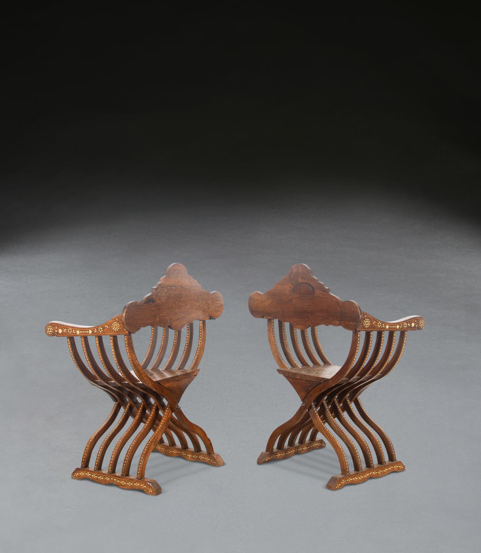 Pair of 19th Century Savonarola Chairs 10