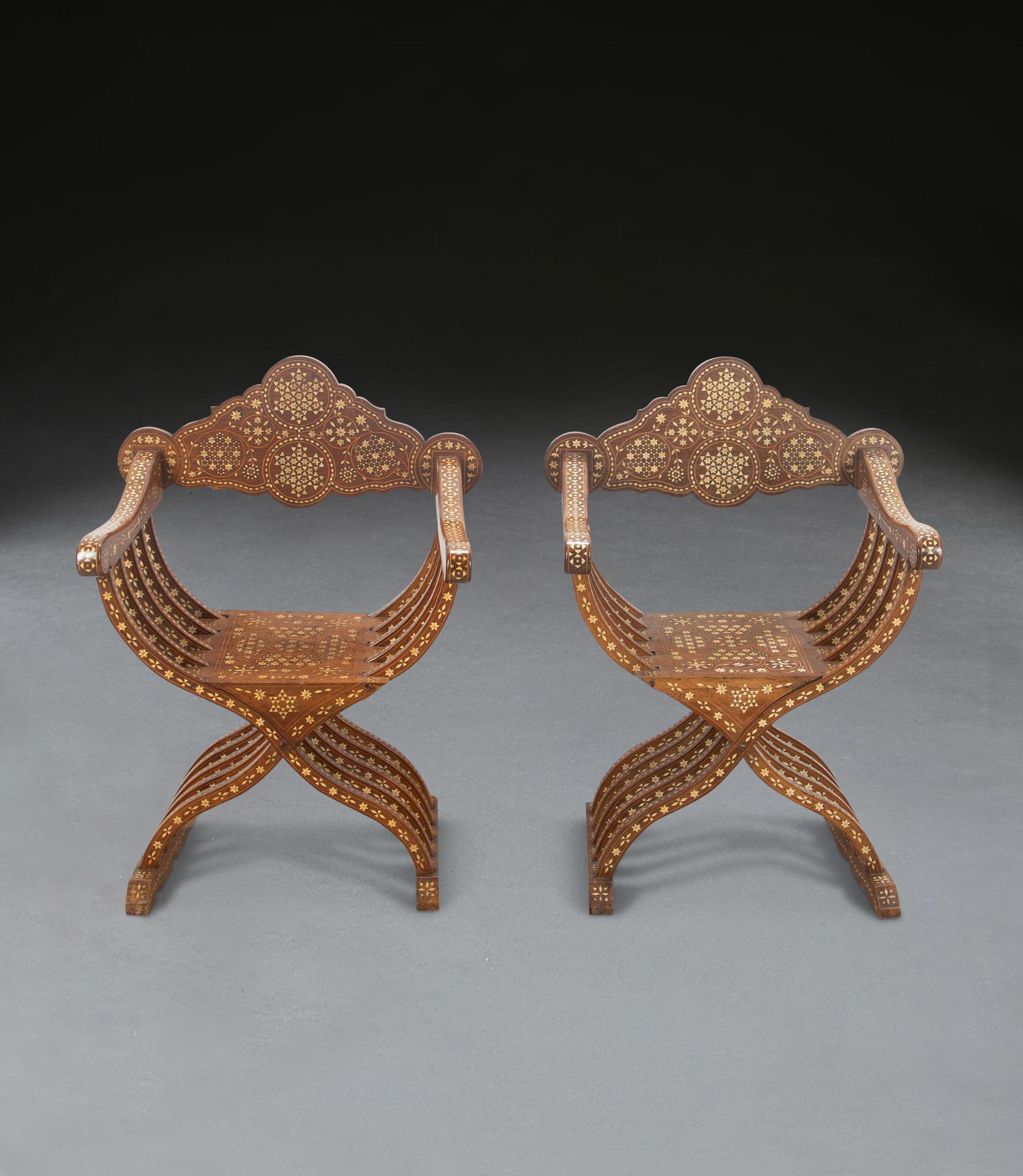 Italian Pair of 19th Century Savonarola Chairs